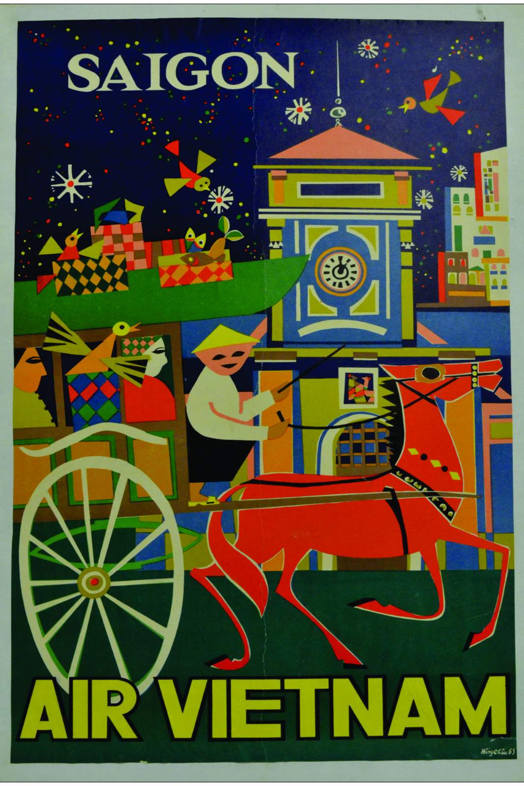 Vintage Saigon Air Vietnam Travel Wall Art