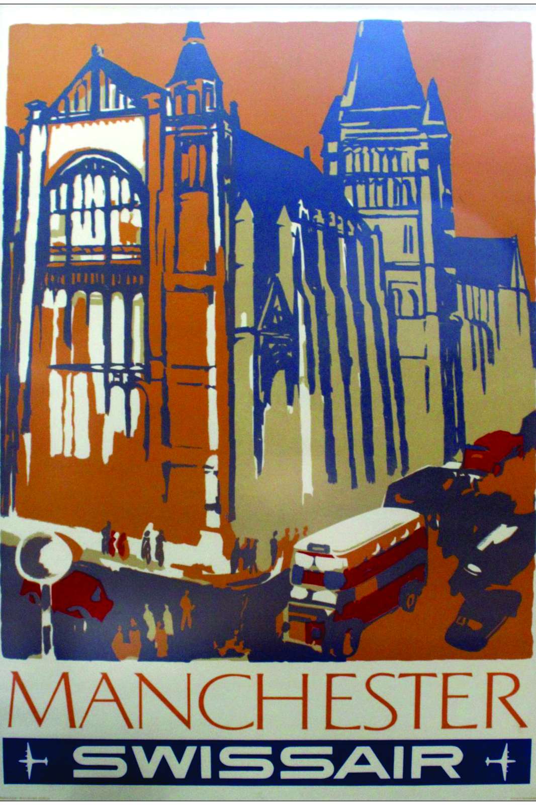 Retro Manchester Cityscape Wall Art