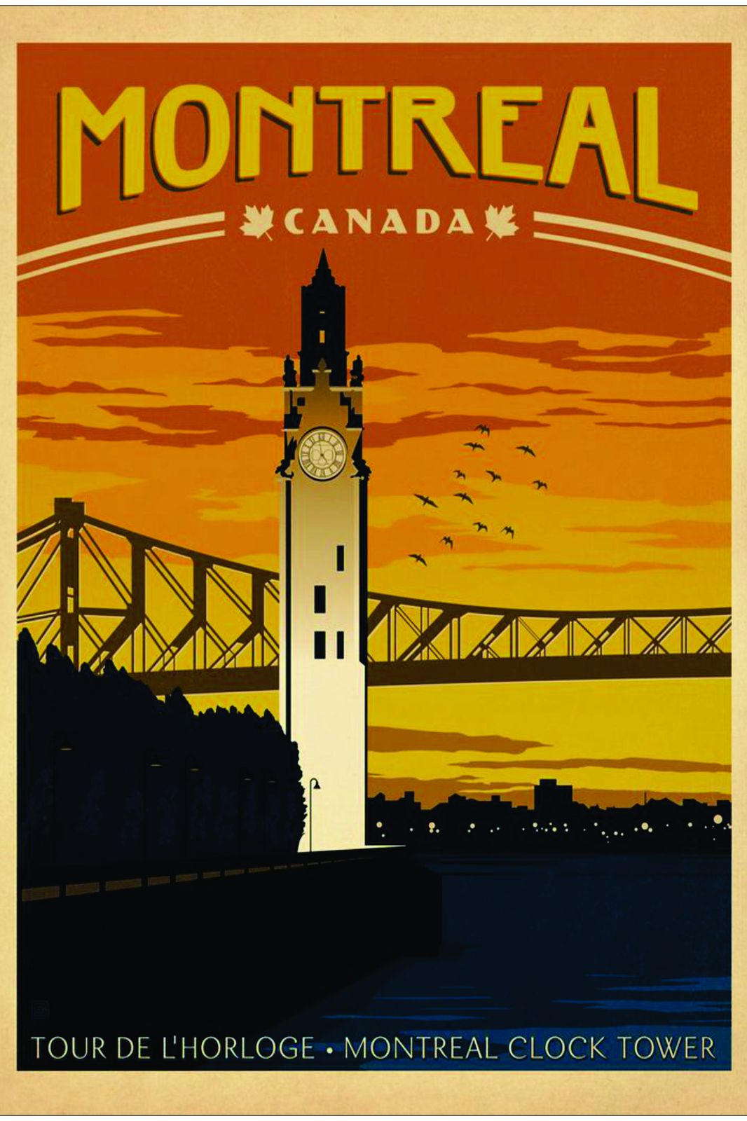 Vintage Montreal Clock Tower Wall Art