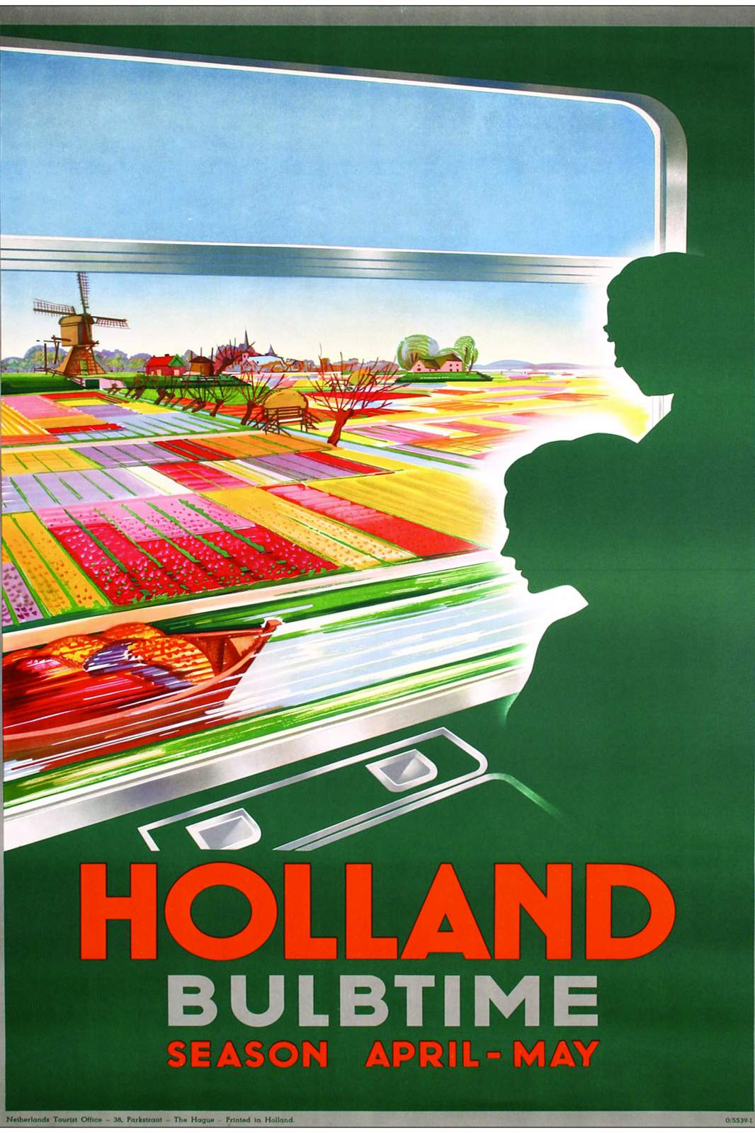 Vintage Holland Tulip Fields Wall Art