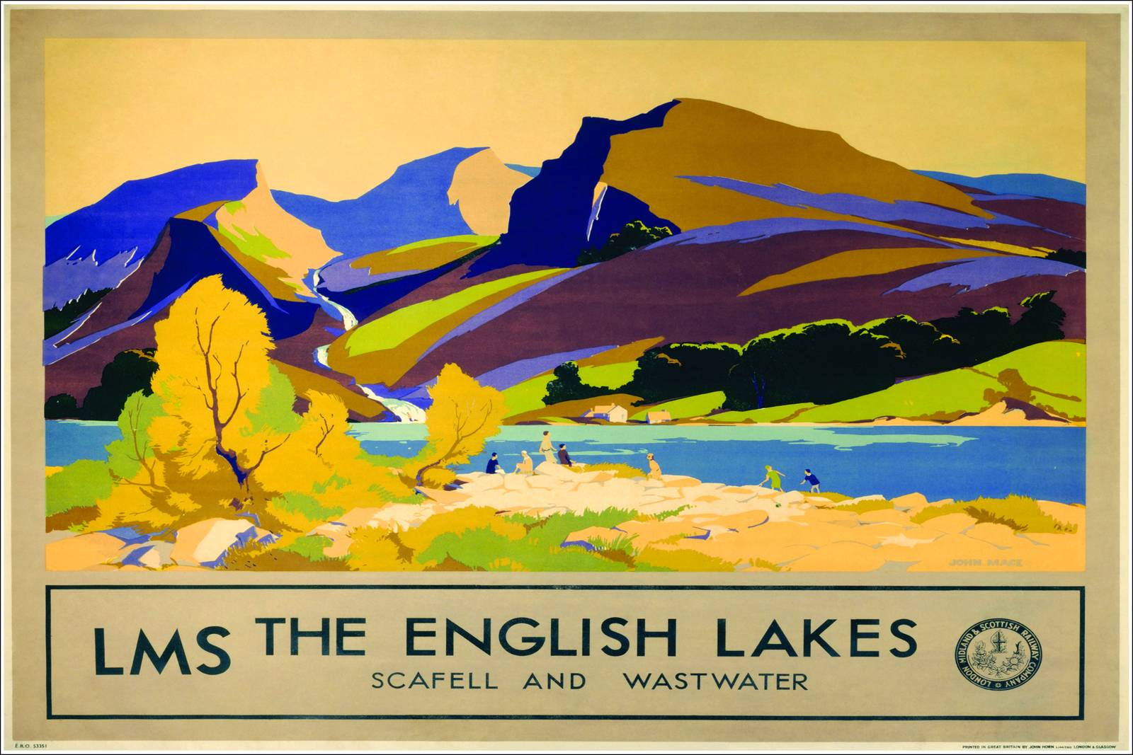 Vintage English Lakes Landscape Wall Art