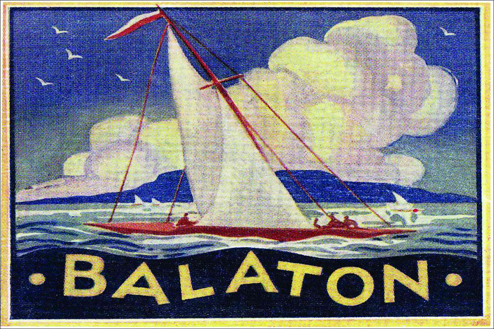 Vintage Balaton Sailboat Art Wall Art