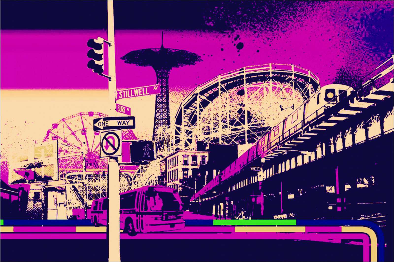Retro NYC Coney Island Vibes Wall Art