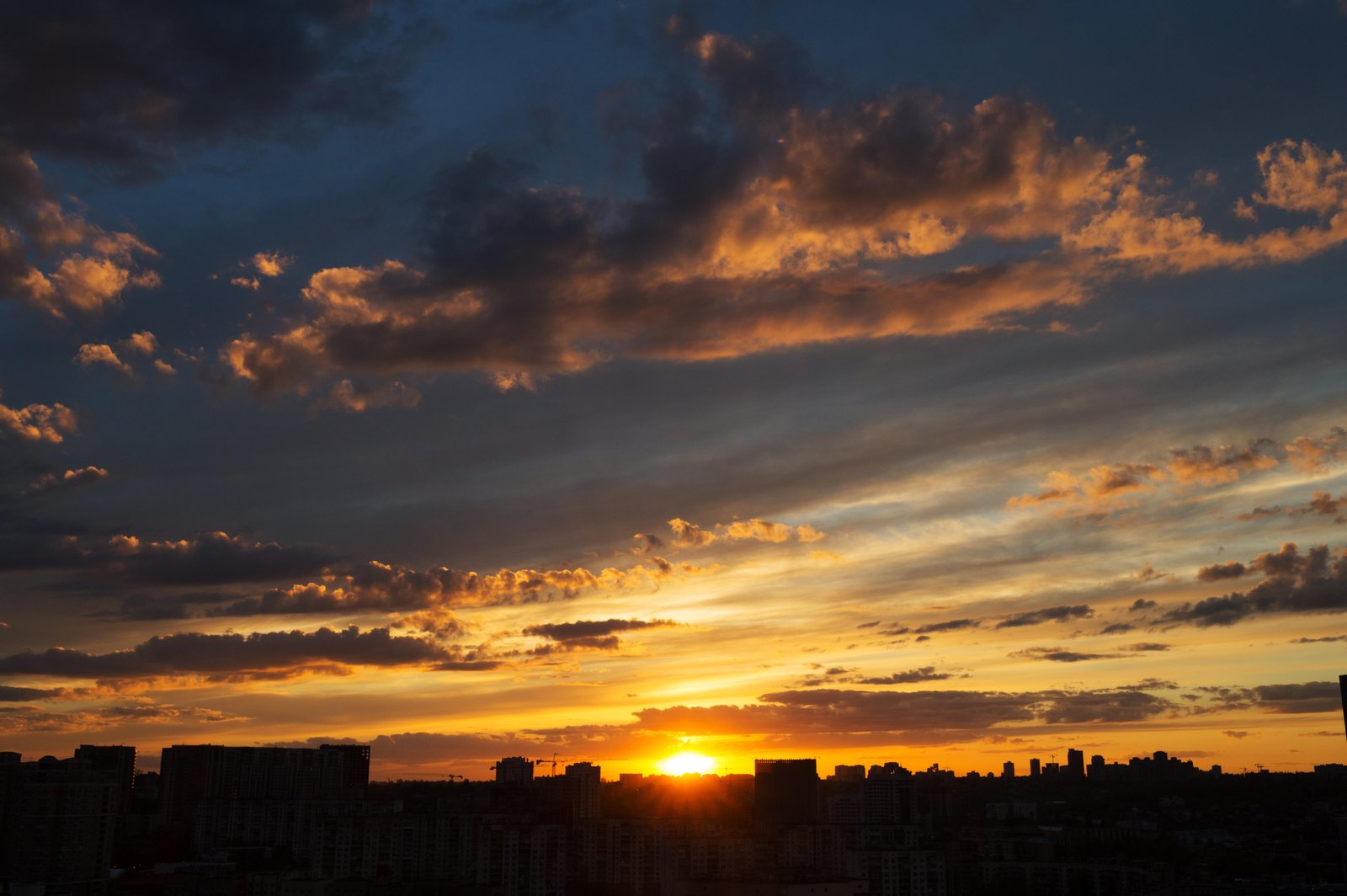Dramatic City Sunset Wall Art