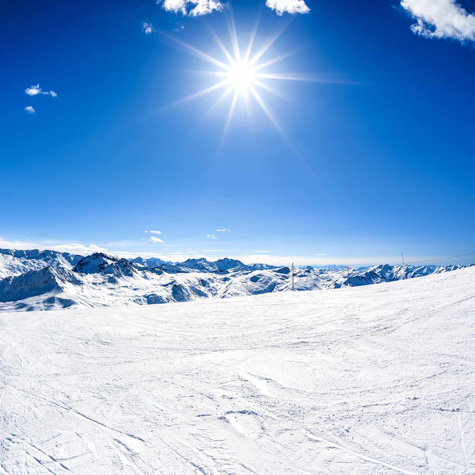 Sunny Alpine Ski Slope Wall Art