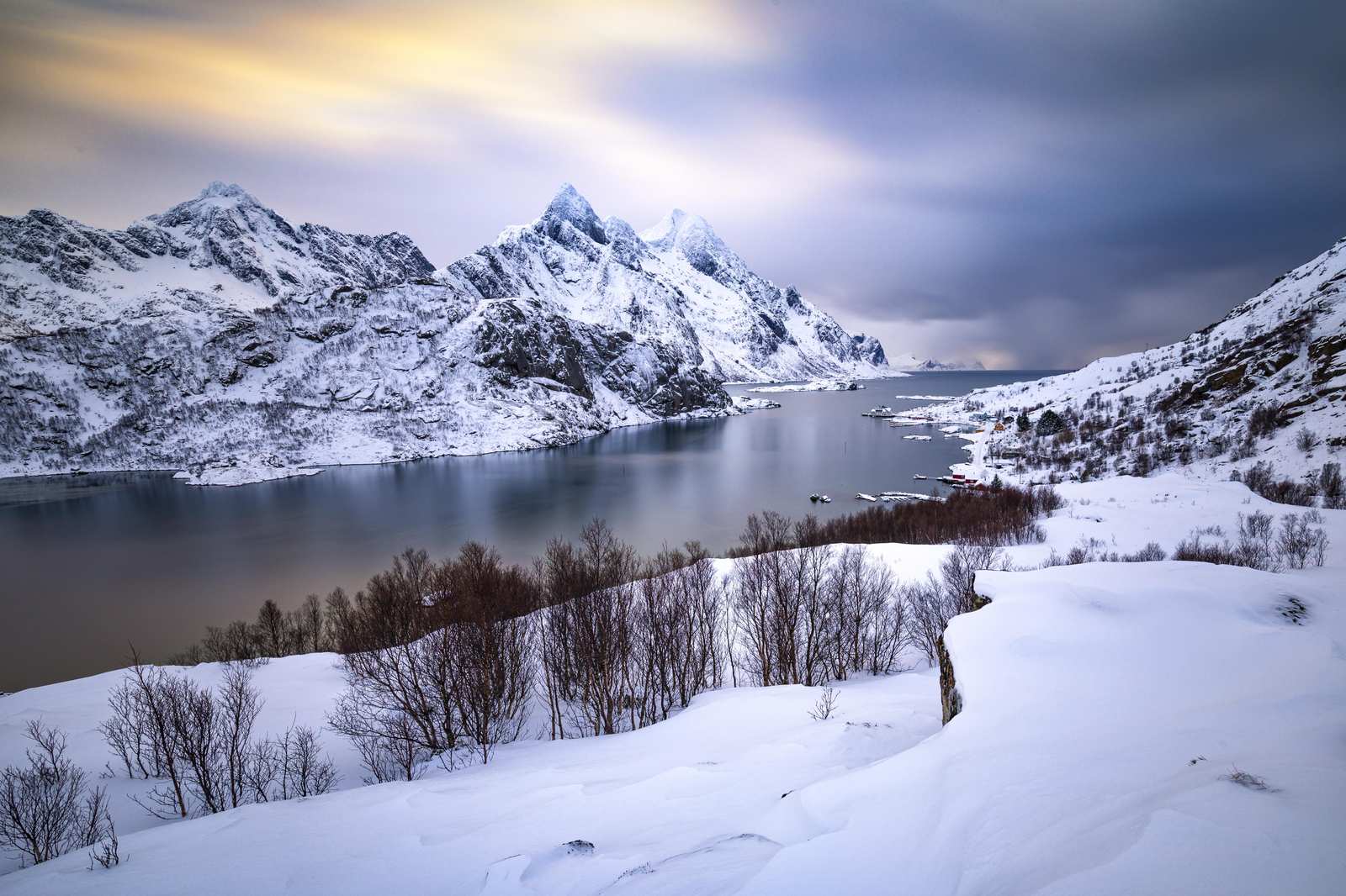 Snowy Arctic Fjords Serenity Wall Art