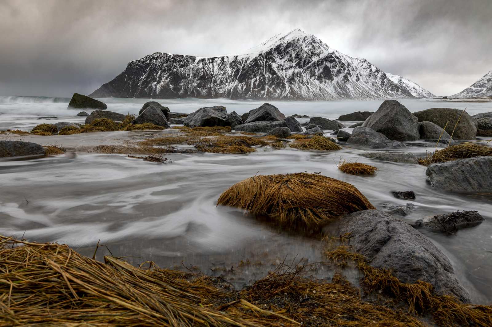 Tranquil Mountain Beach Landscape Wall Art