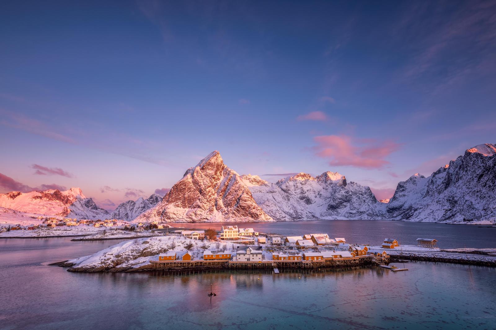 Serene Arctic Village Sunrise Wall Art