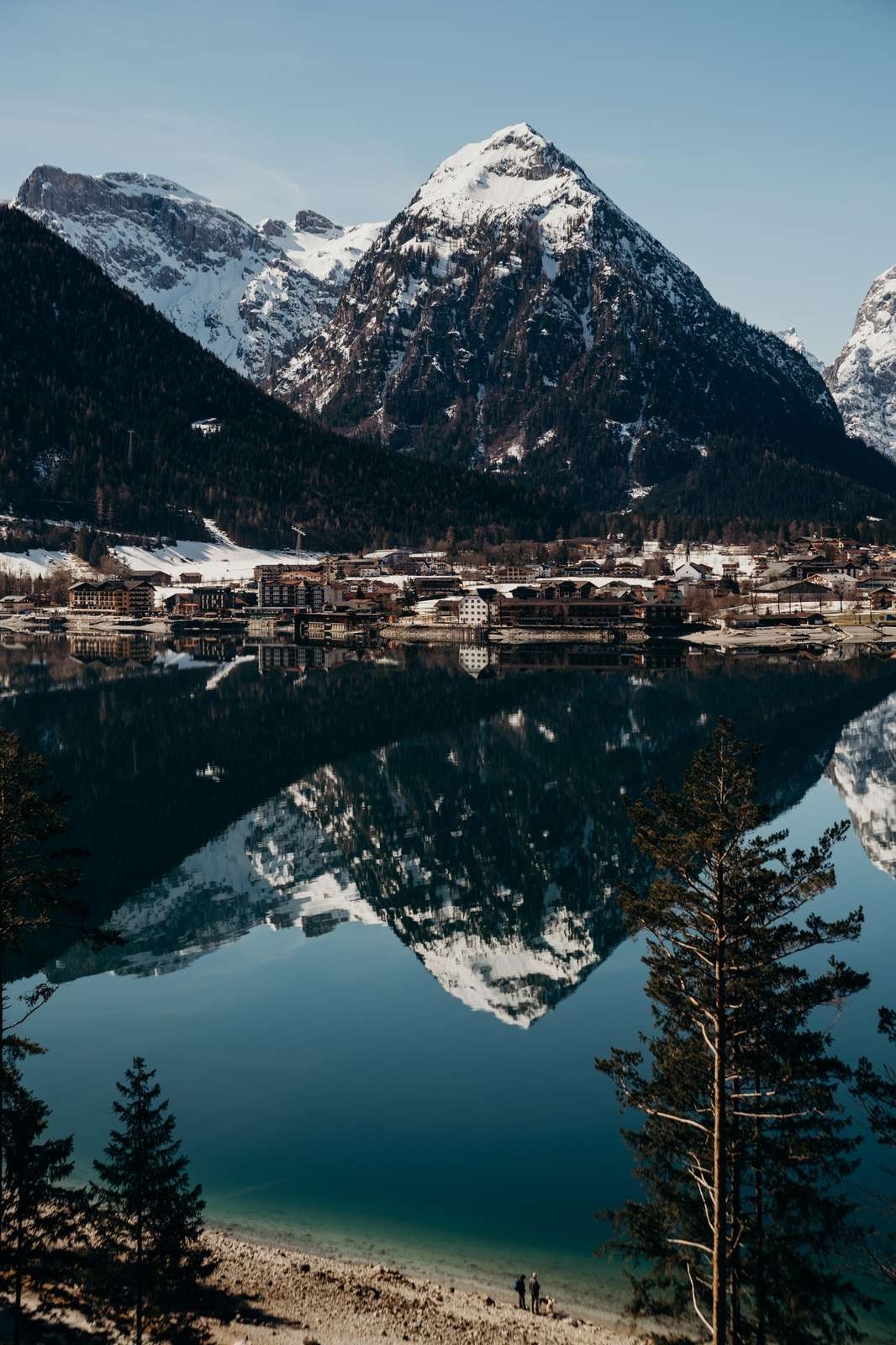 Serene Mountain Lake Reflection Wall Art