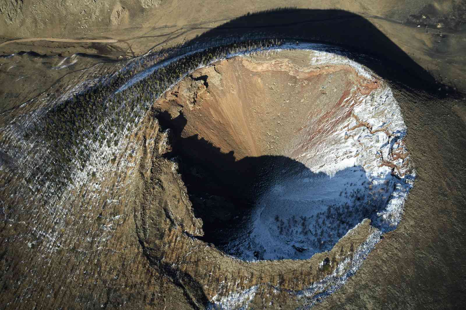 Dramatic Volcano Crater Aerial Wall Art