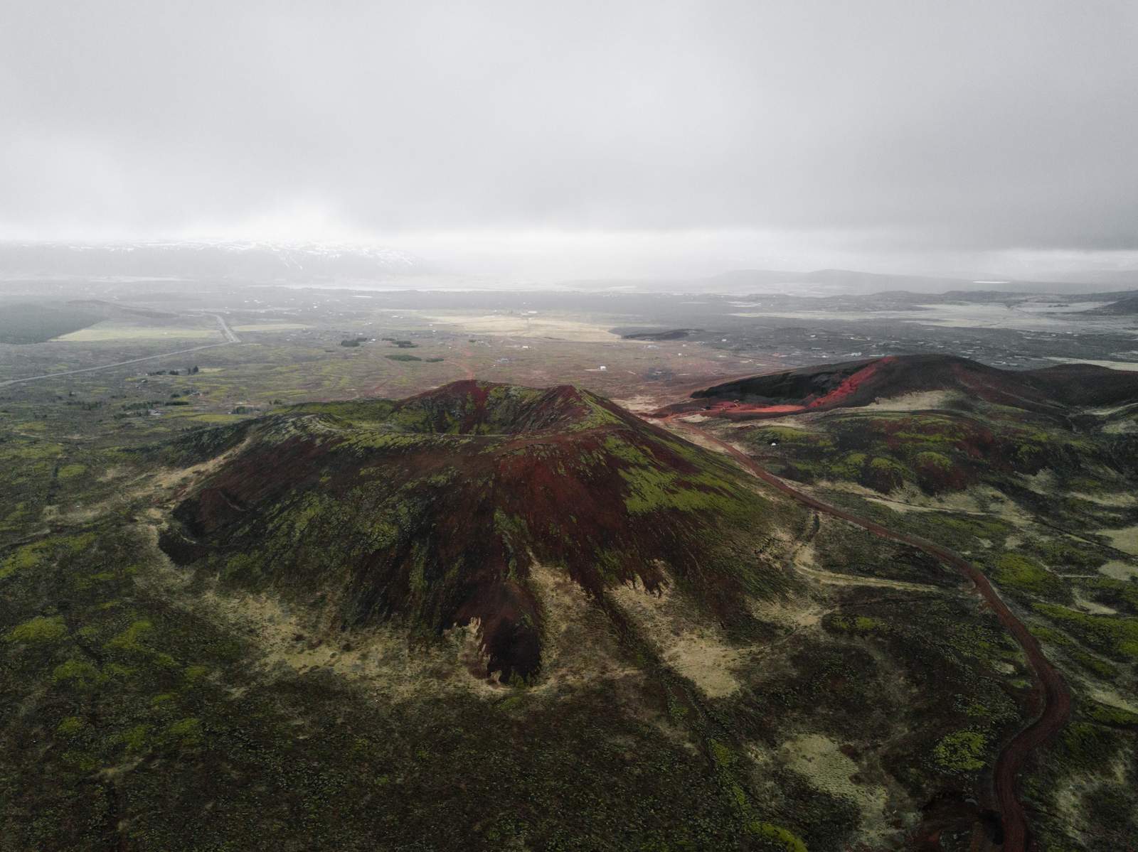 Volcanic Landscape Drone Aerial Wall Art