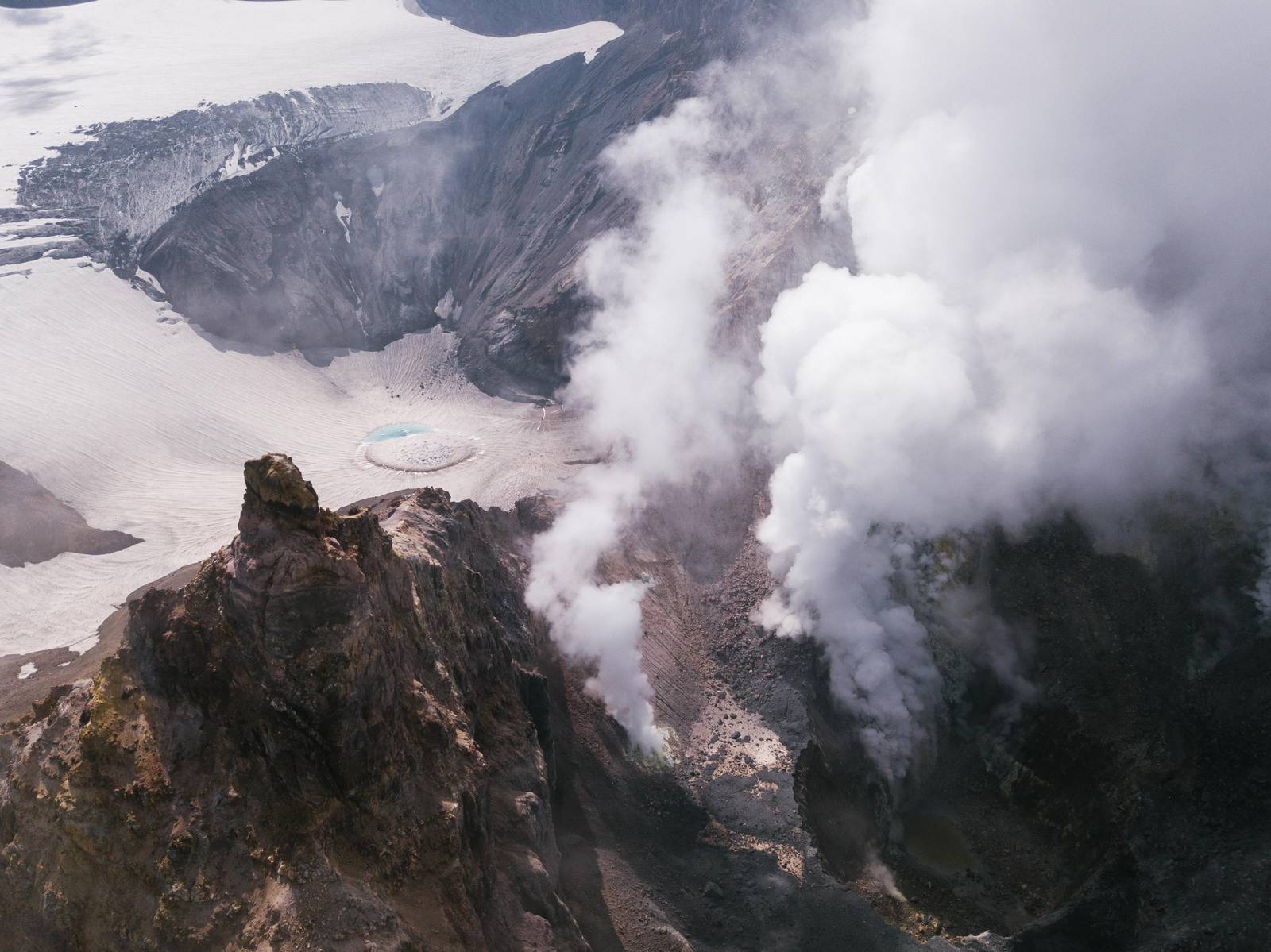 Majestic Volcano Landscape Aerial Wall Art