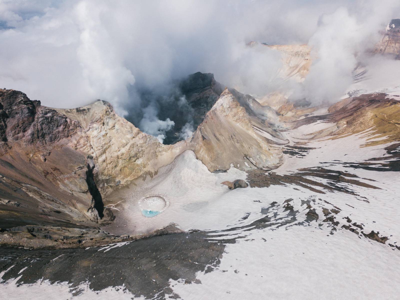 Volcanic Crater Landscape Aerial Wall Art