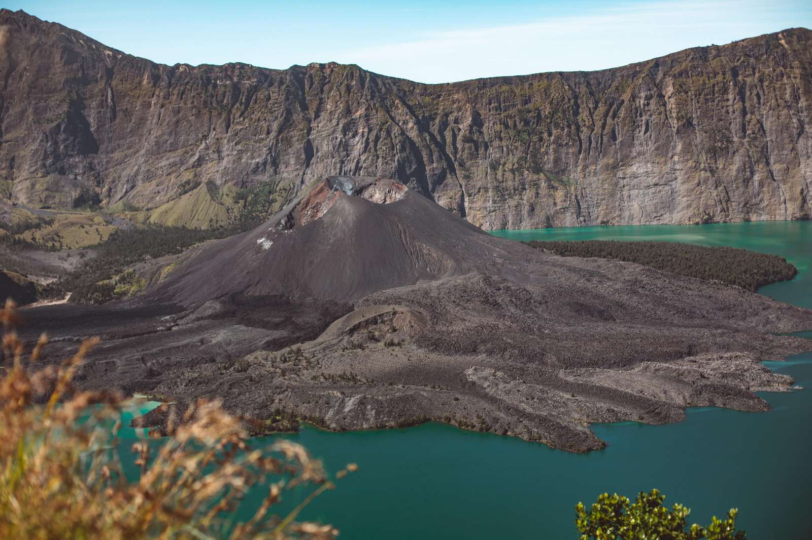 Volcanic Landscape Turquoise Lake Wall Art