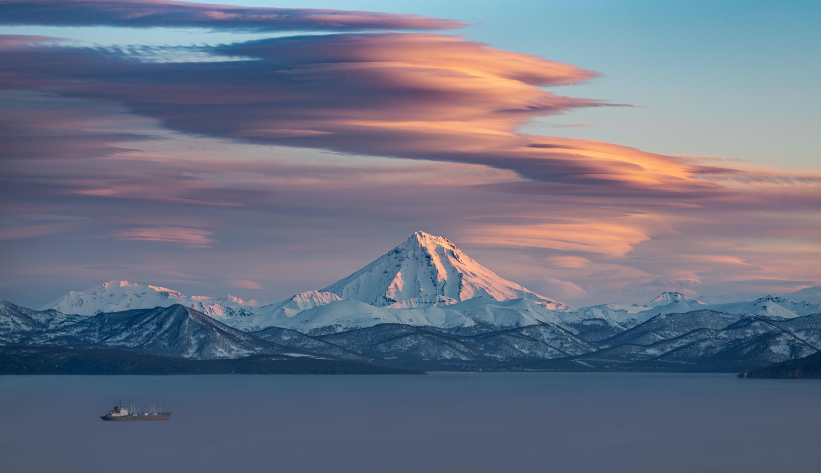 Majestic Volcano Sunset Landscape Wall Art