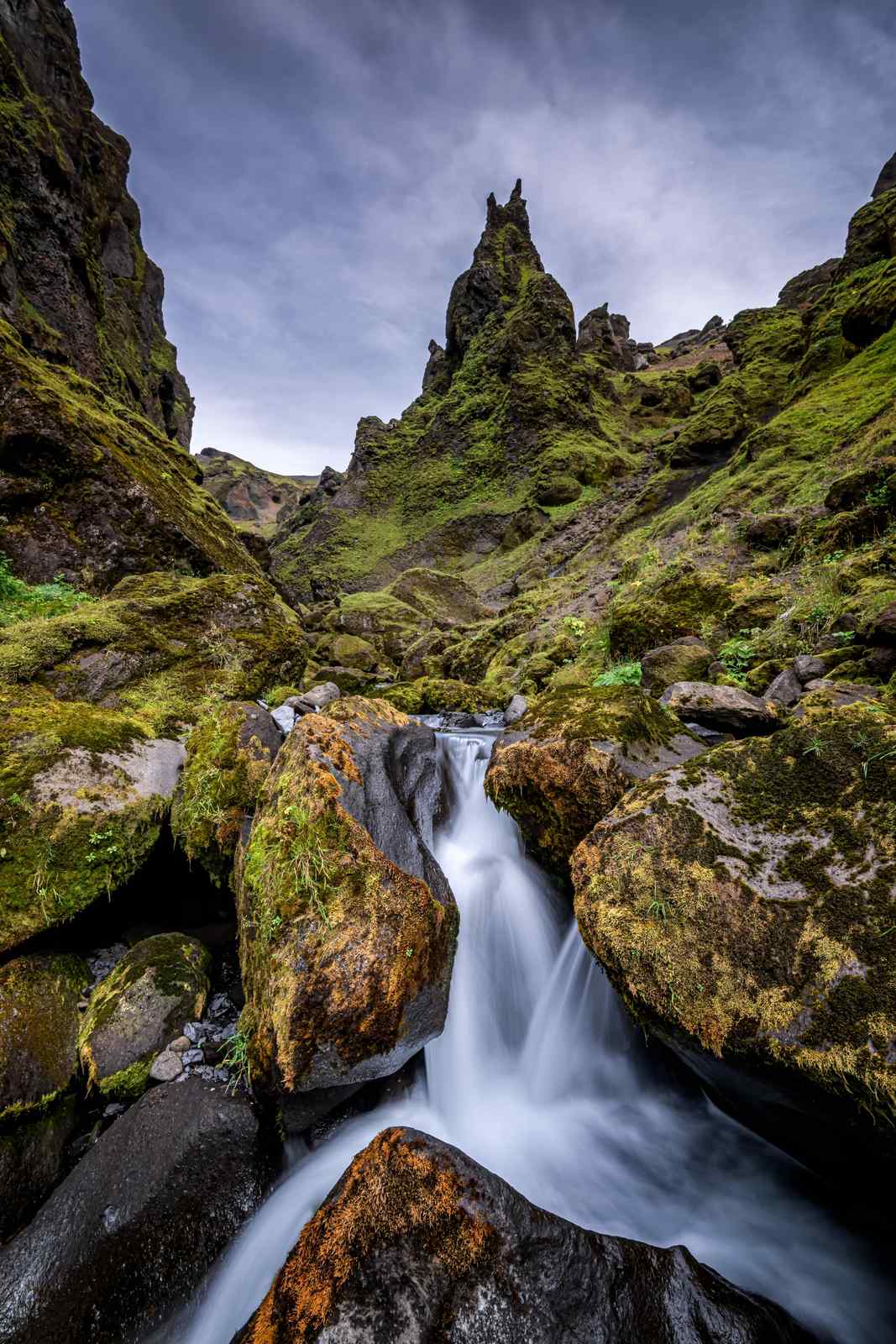 Mossy Icelandic Waterfall Nature Wall Art