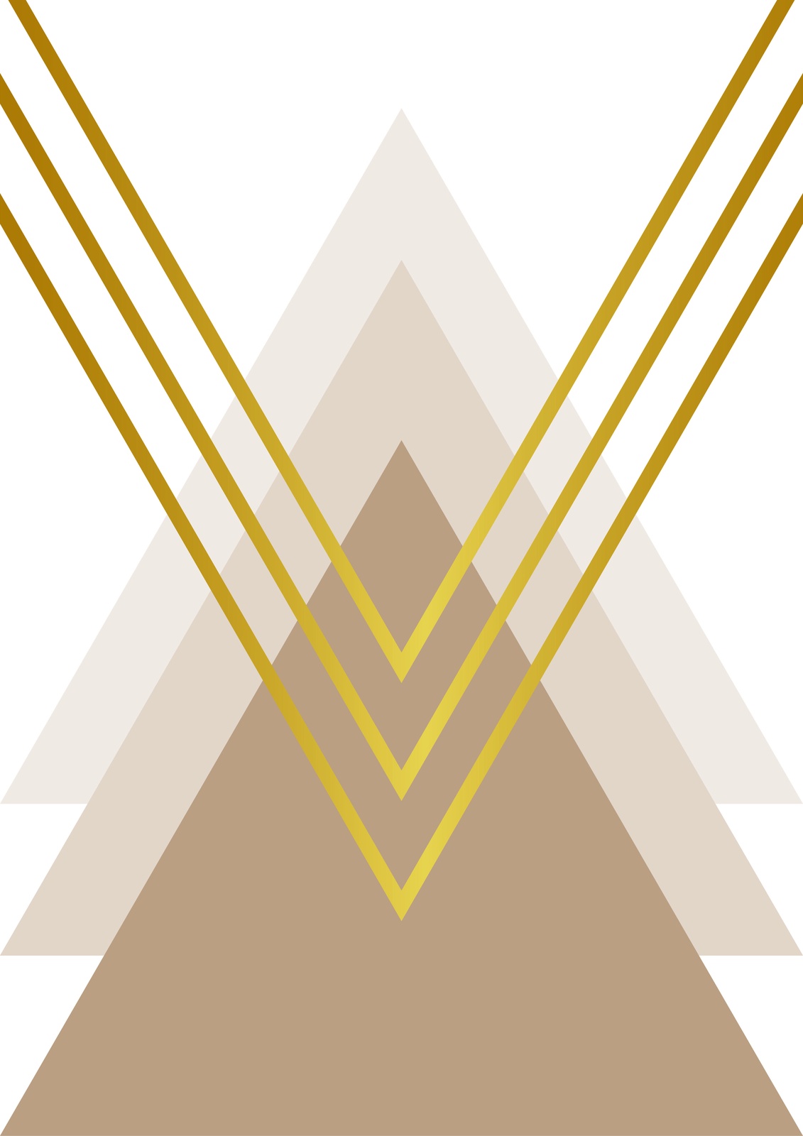 Geometric Gold Mountain Wall Art