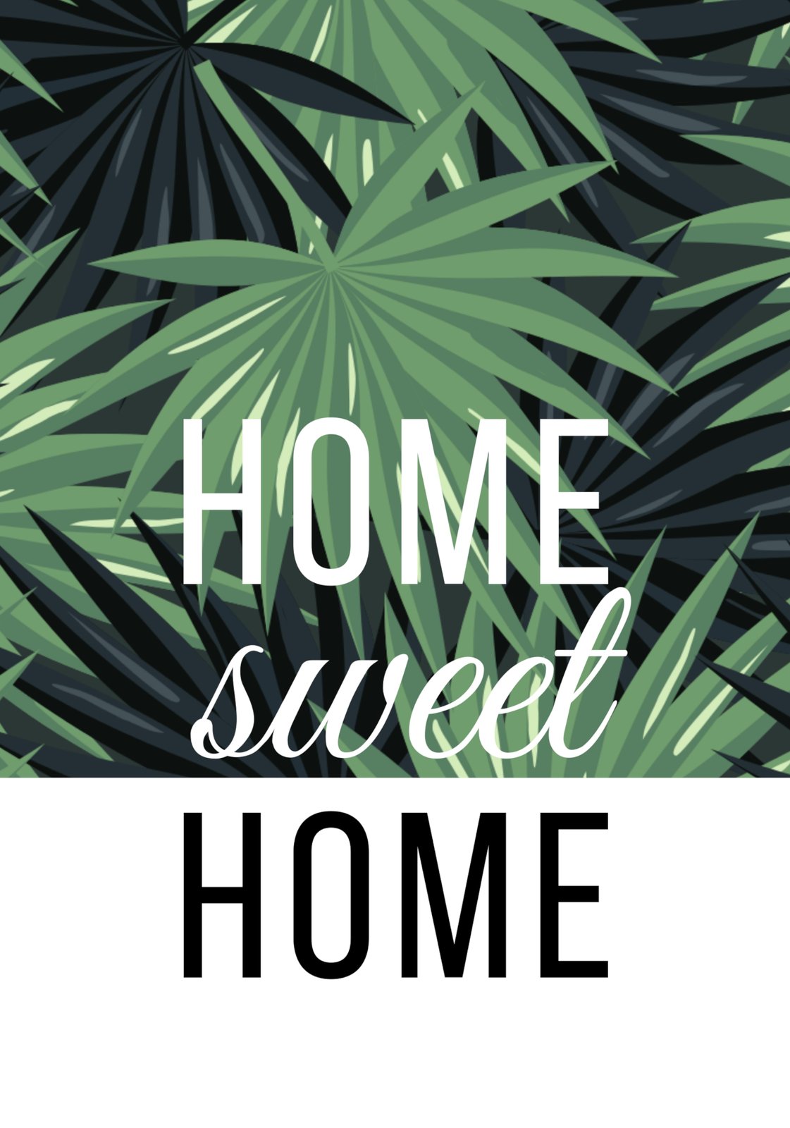 Tropical Palm Home Sweet Home Wall Art