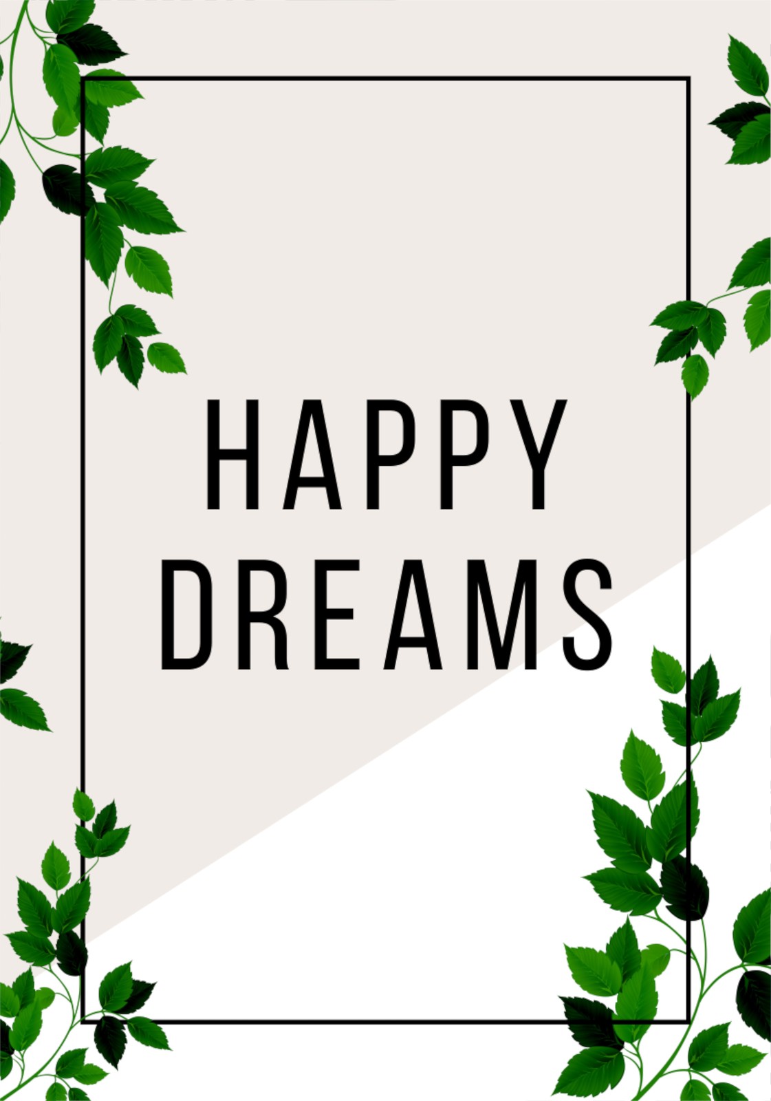 Happy Dreams Greenery Wall Art