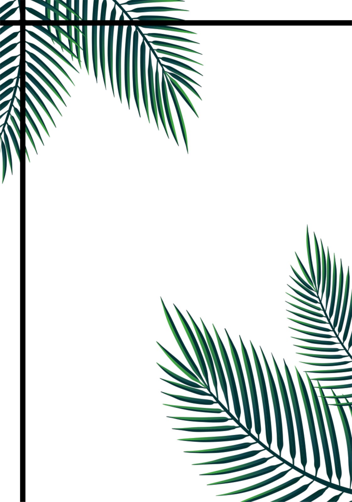 Tropical Palm Leaf Minimalist Wall Art