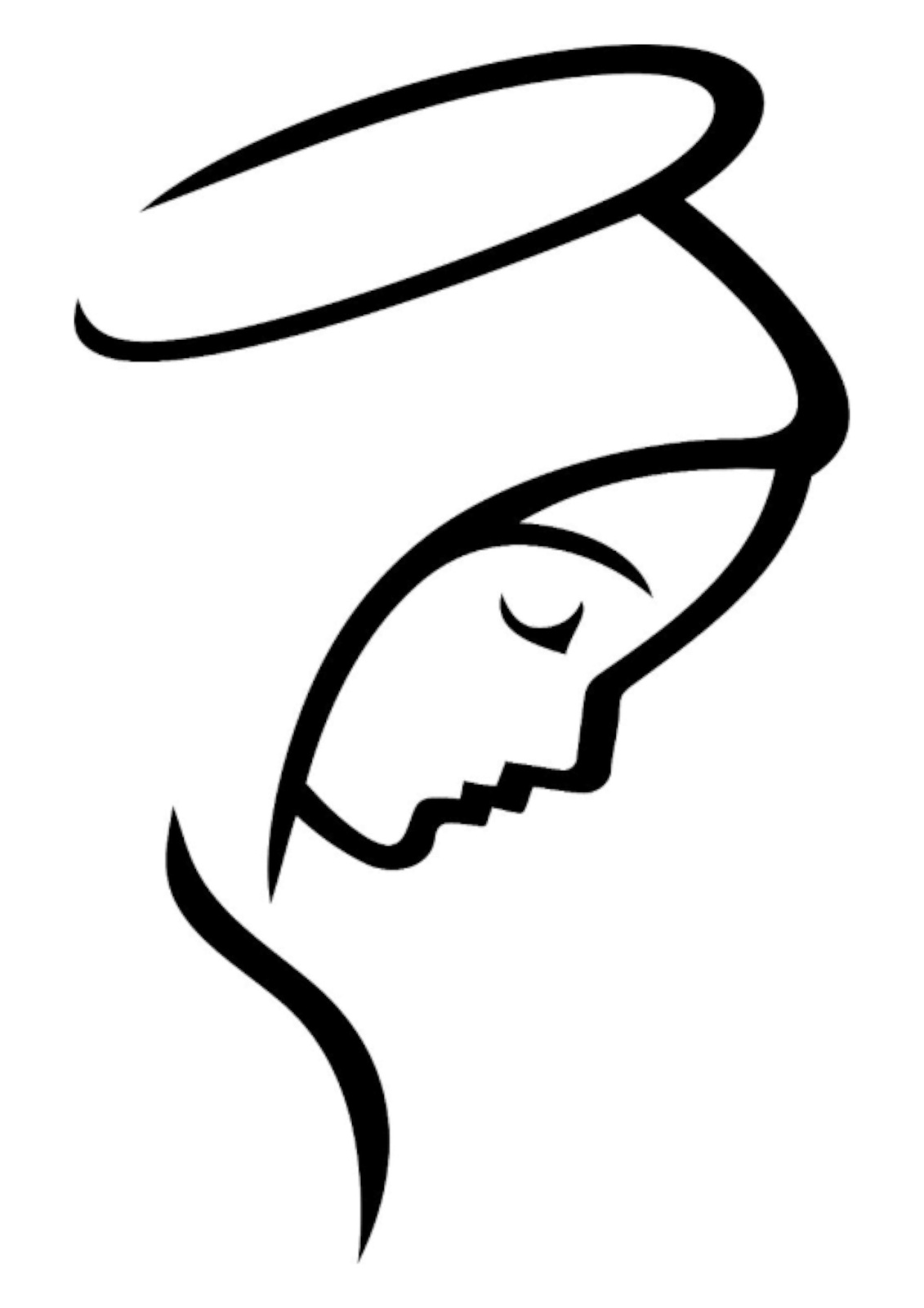 Serene Madonna Minimalist Art Wall Art