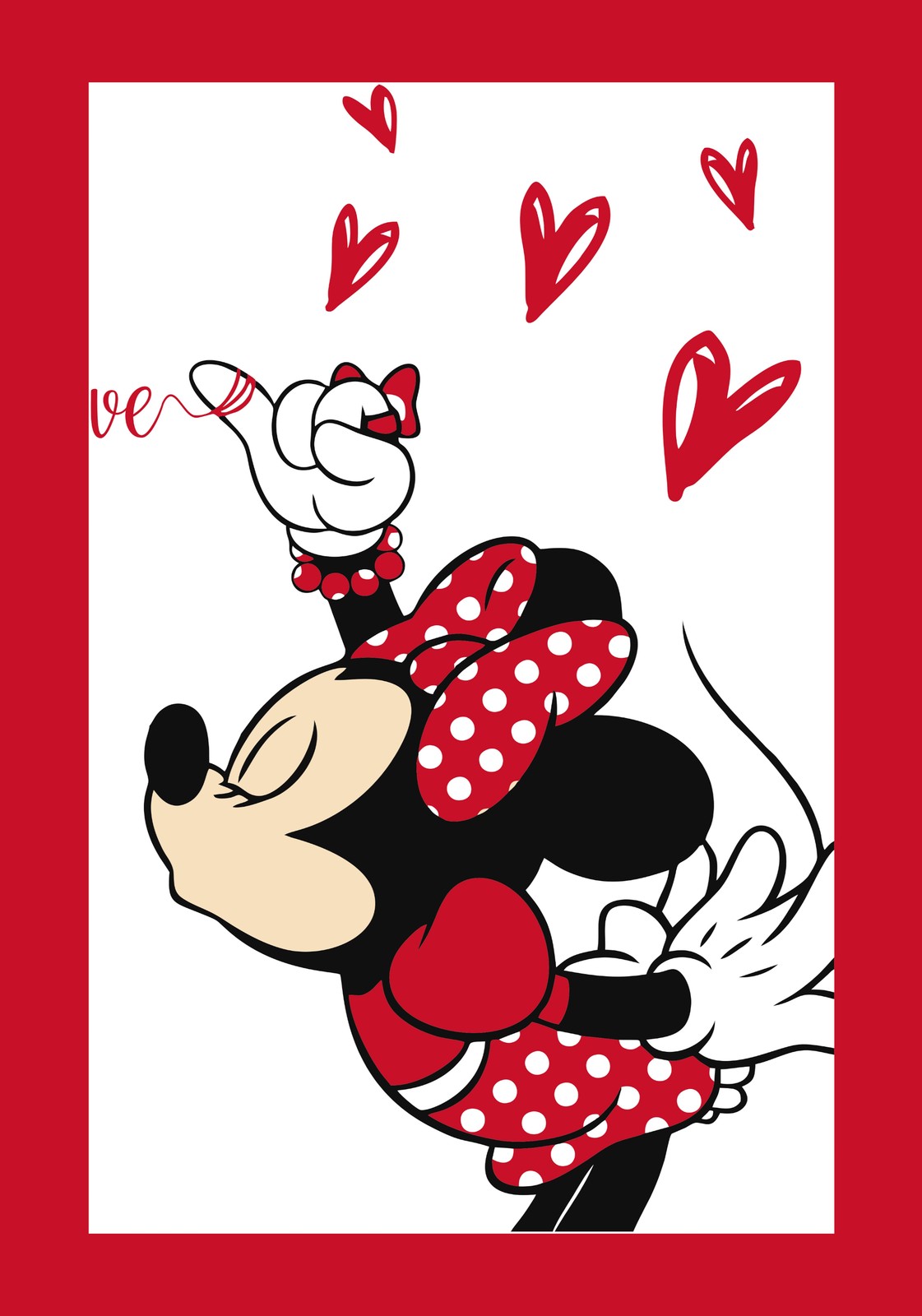 Minnie Mouse 'Love' Hearts Wall Art