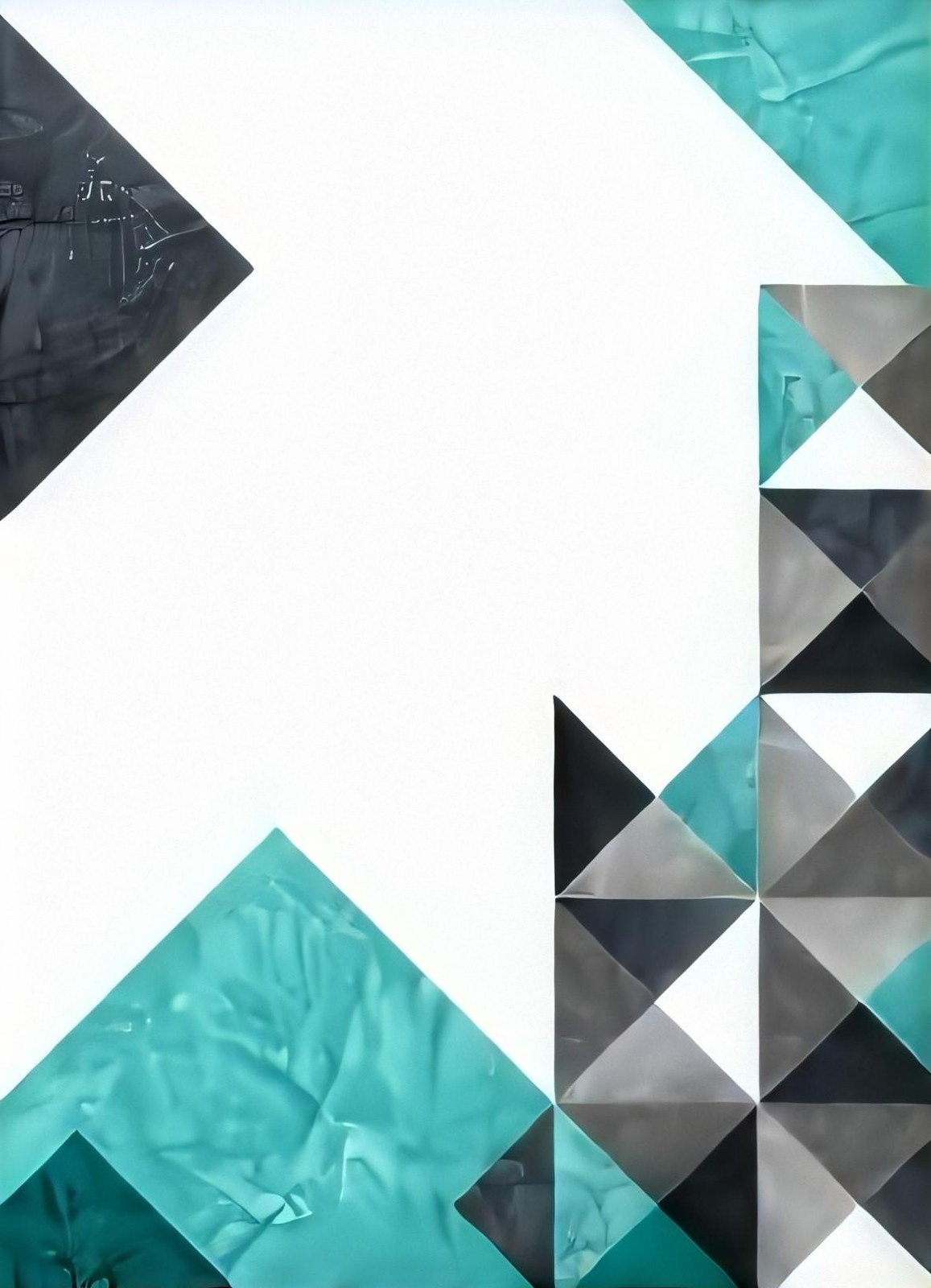 Geometric Teal & Black Abstract Wall Art