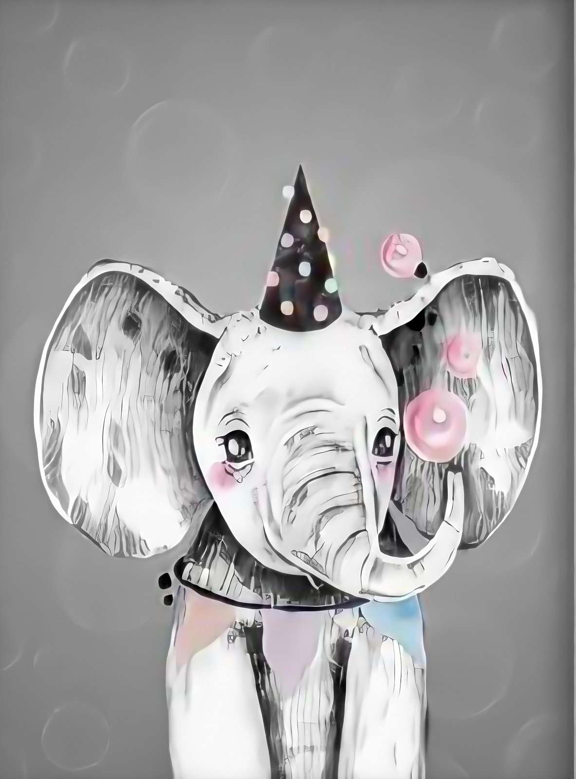 Whimsical Elephant Birthday Party Wall Art