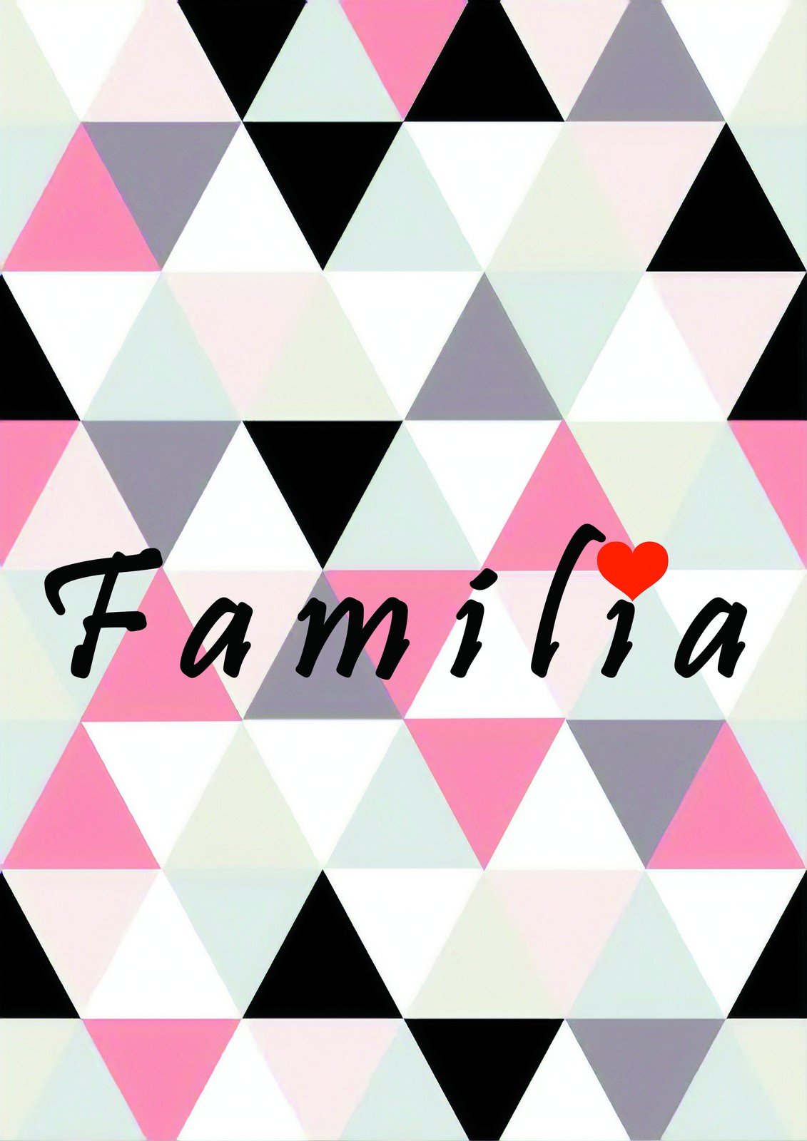 Modern Geometric 'Familia' Heart Wall Art