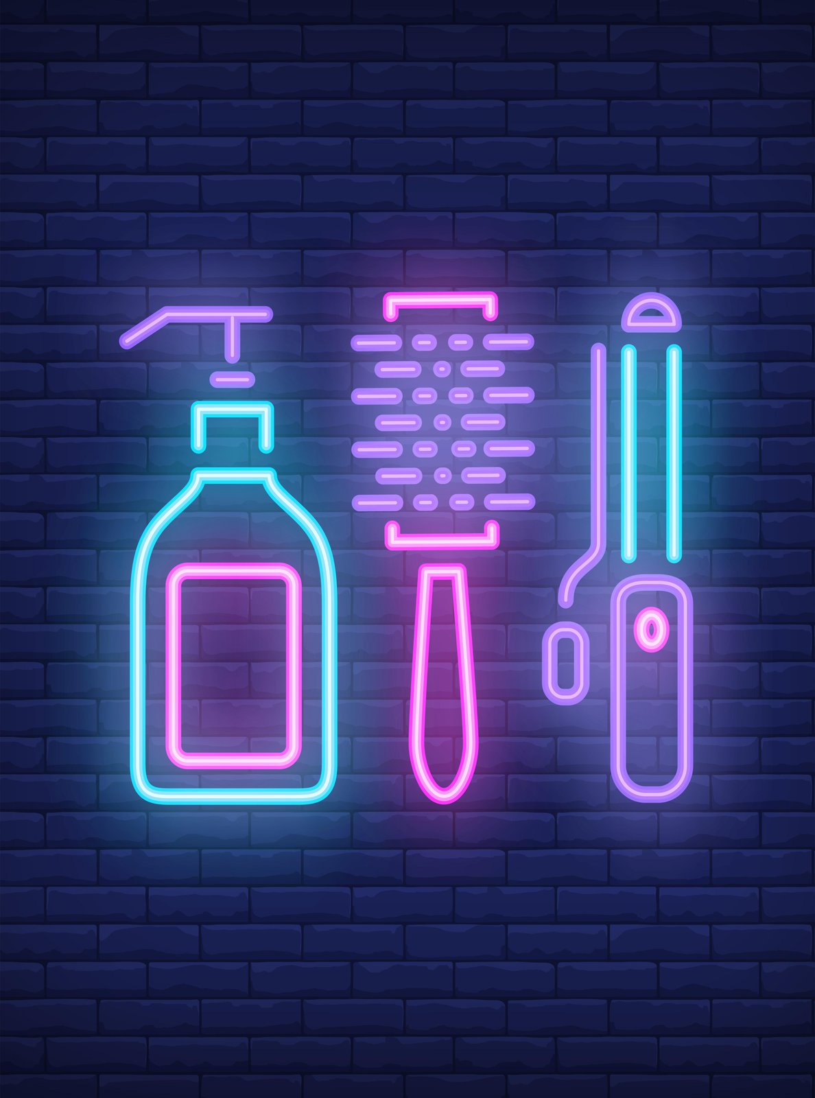 Neon Hair Salon Art Wall Art