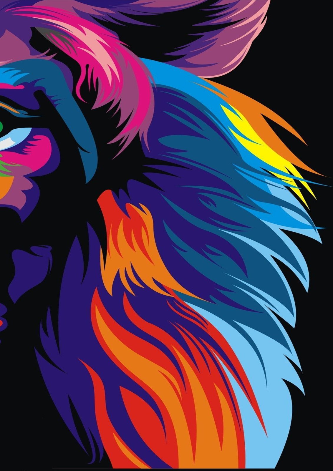 Vibrant Pop Art Lion Wall Art
