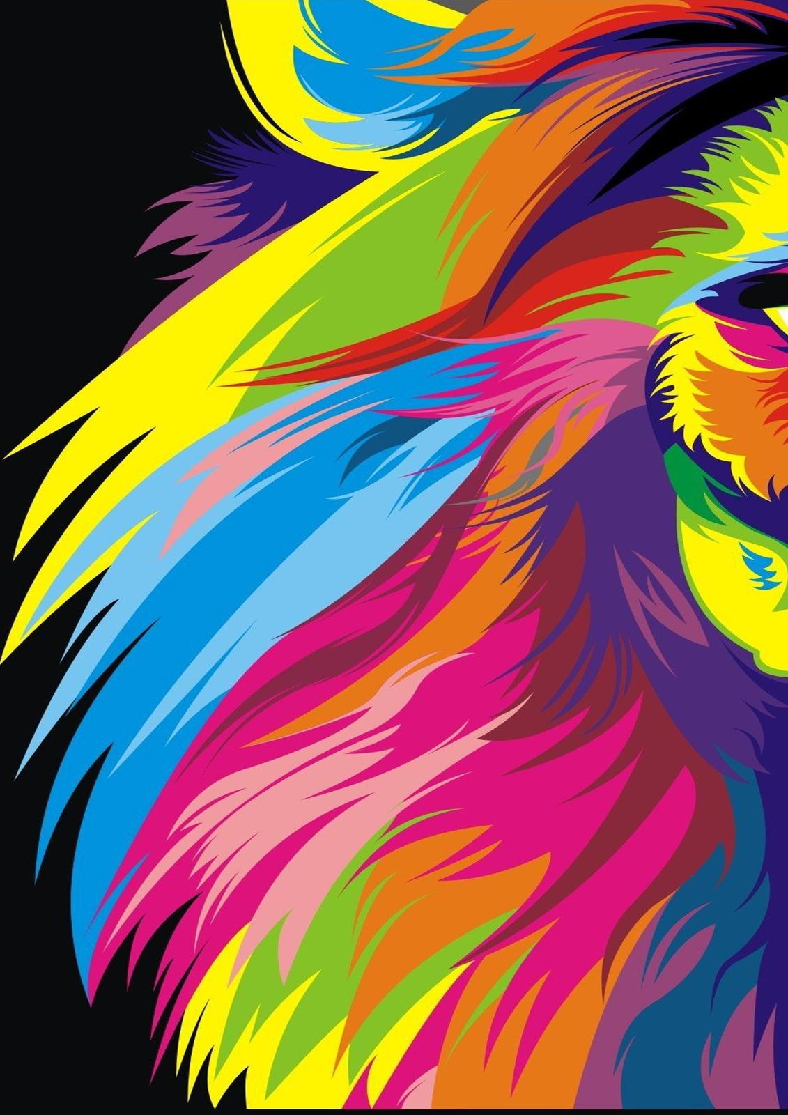 Vibrant Pop Art Lion Wall Art