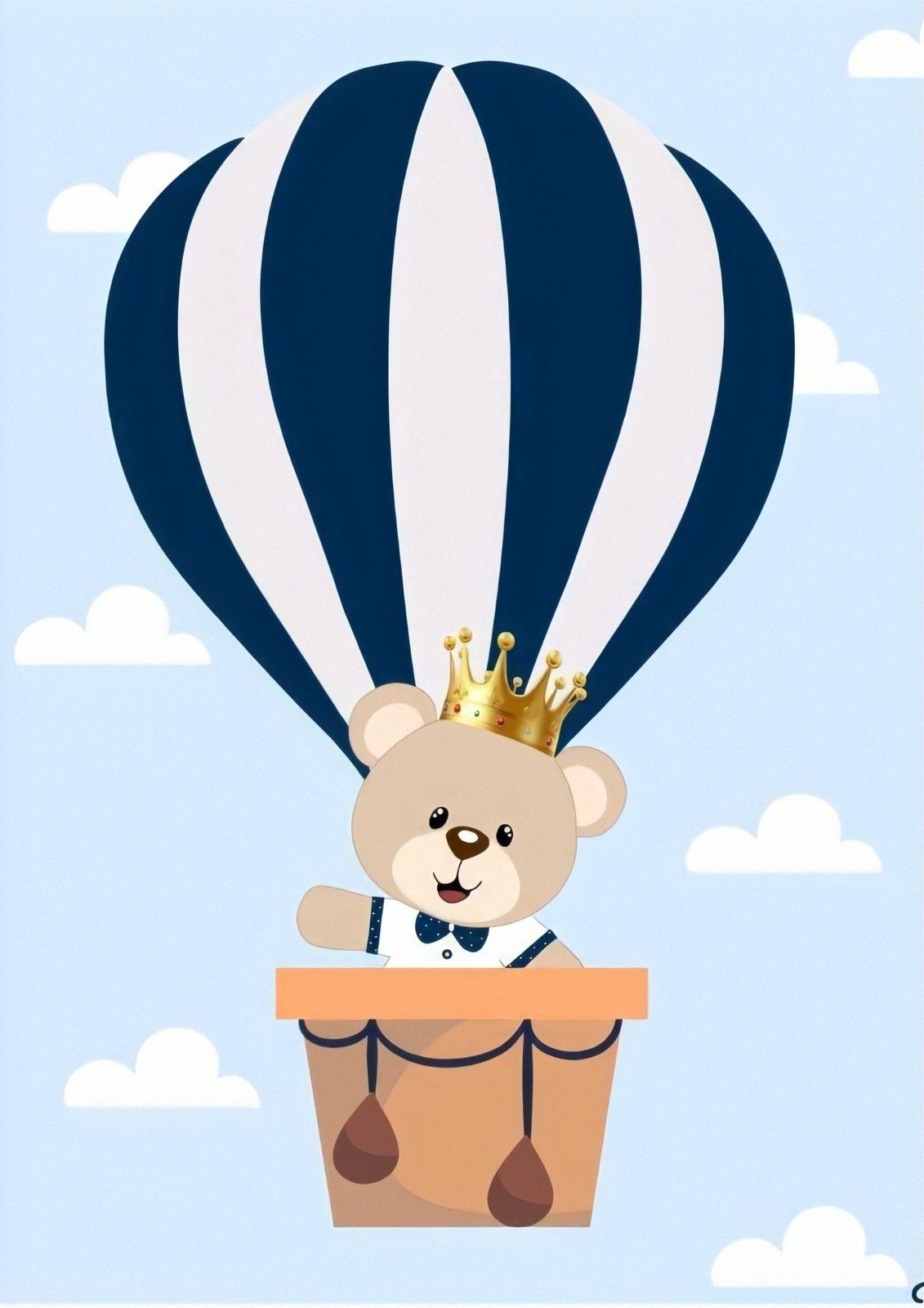 Royal Bear Hot Air Balloon Wall Art