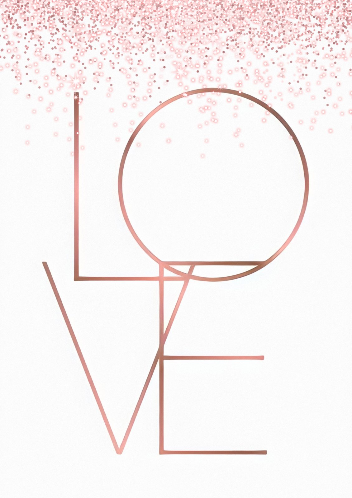 Rose Gold Geometric LOVE Wall Art