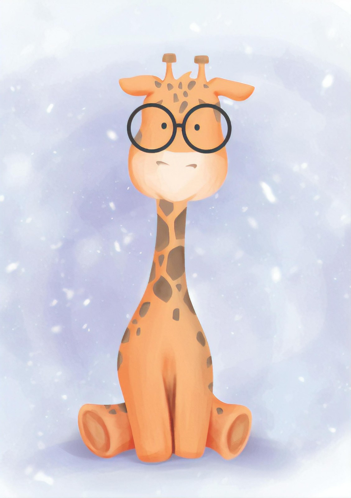 Adorable Giraffe with Glasses Wall Art