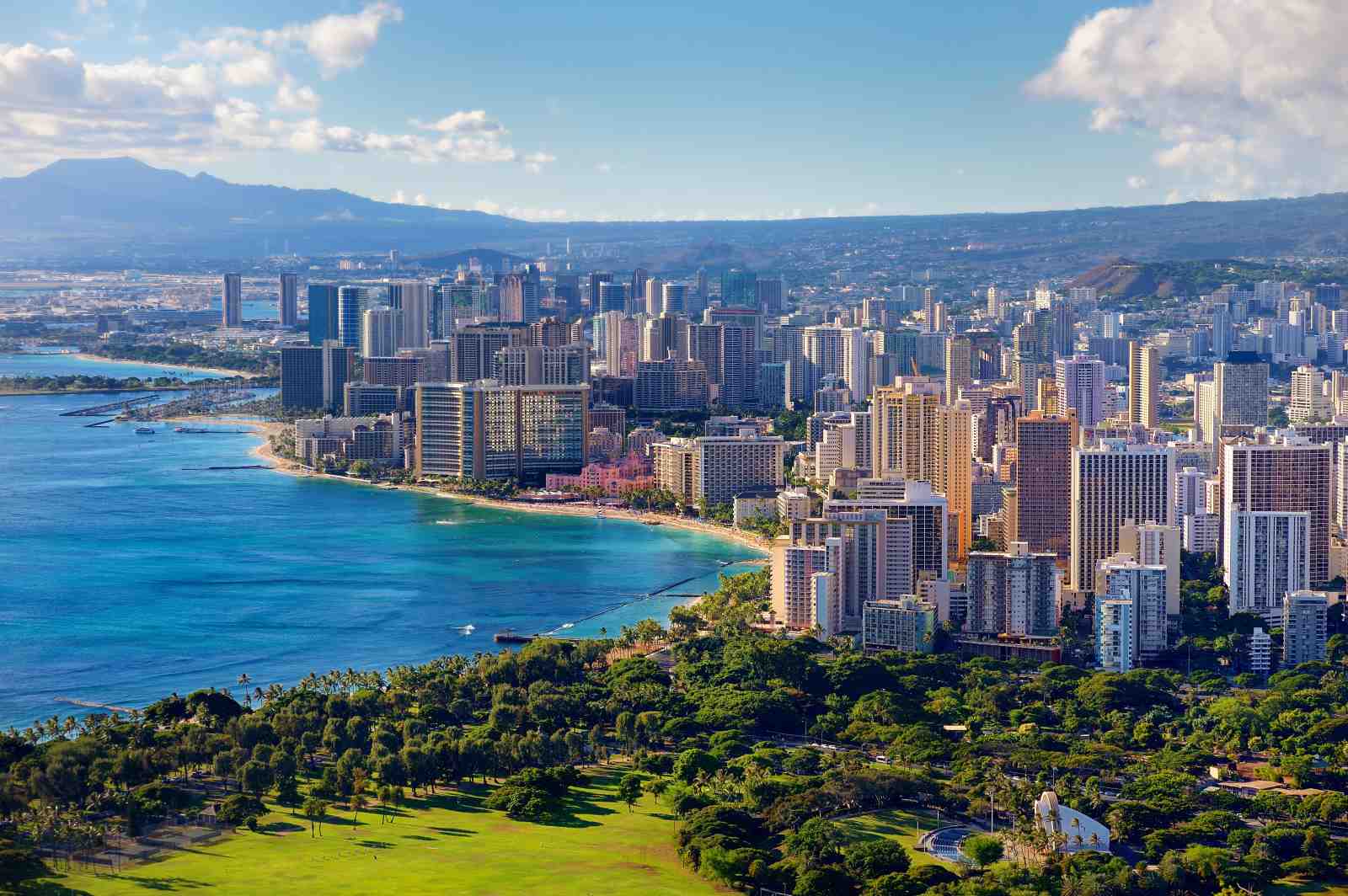 Waikiki Beach Cityscape Wall Art