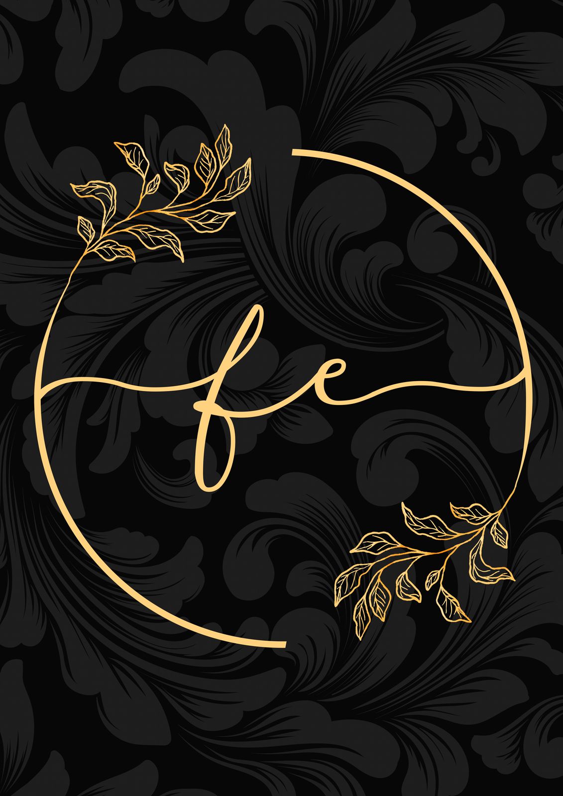 Elegant Gold Floral Monogram Wall Art