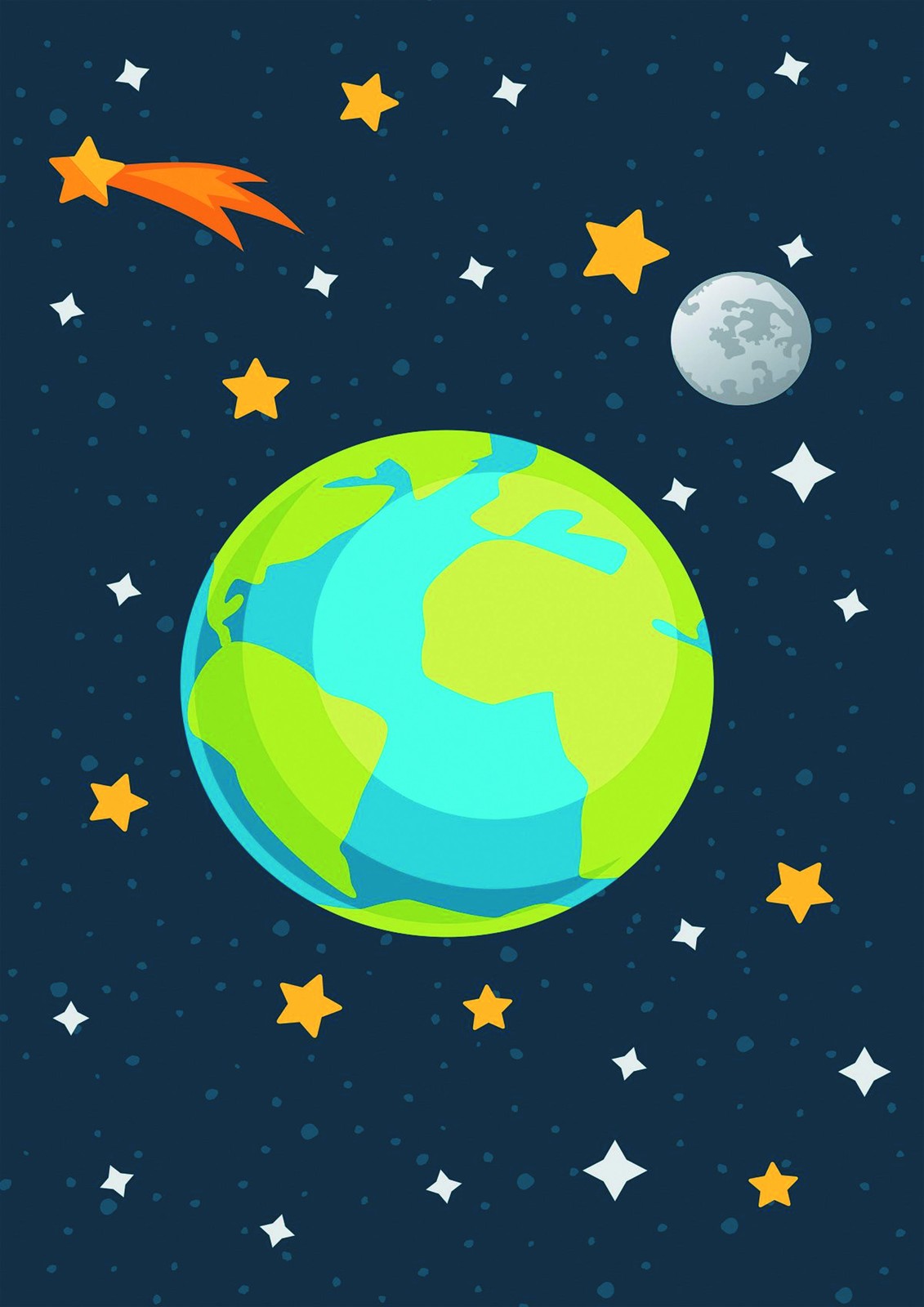 Whimsical Earth & Stars Wall Art