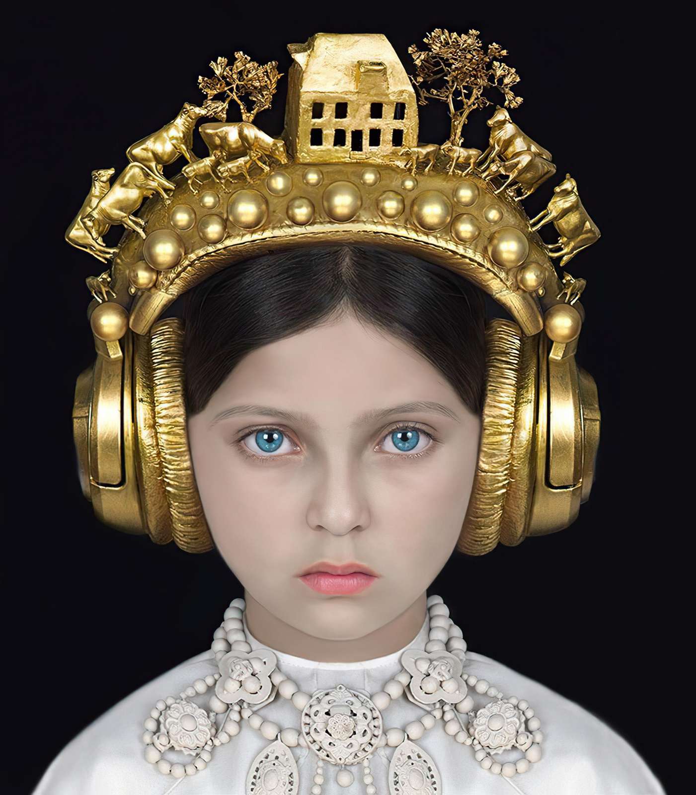 Golden Crown Child Portrait Wall Art