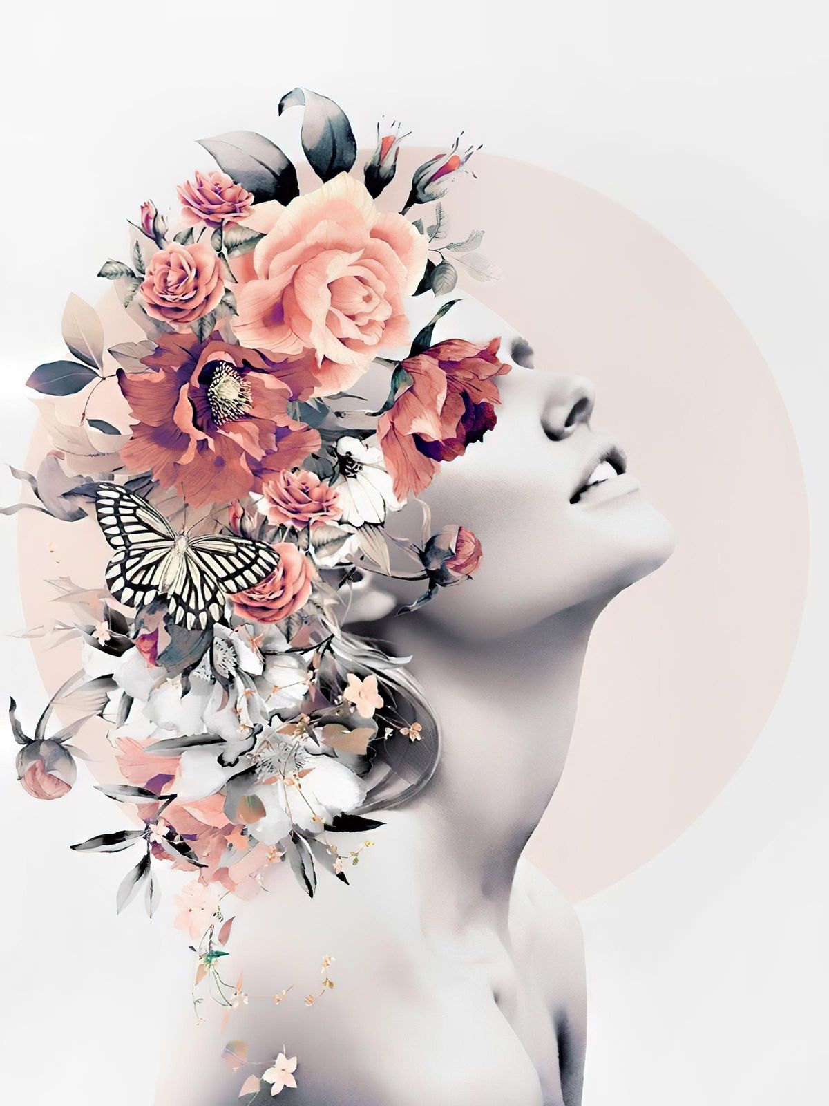 Floral Dream Woman Wall Art