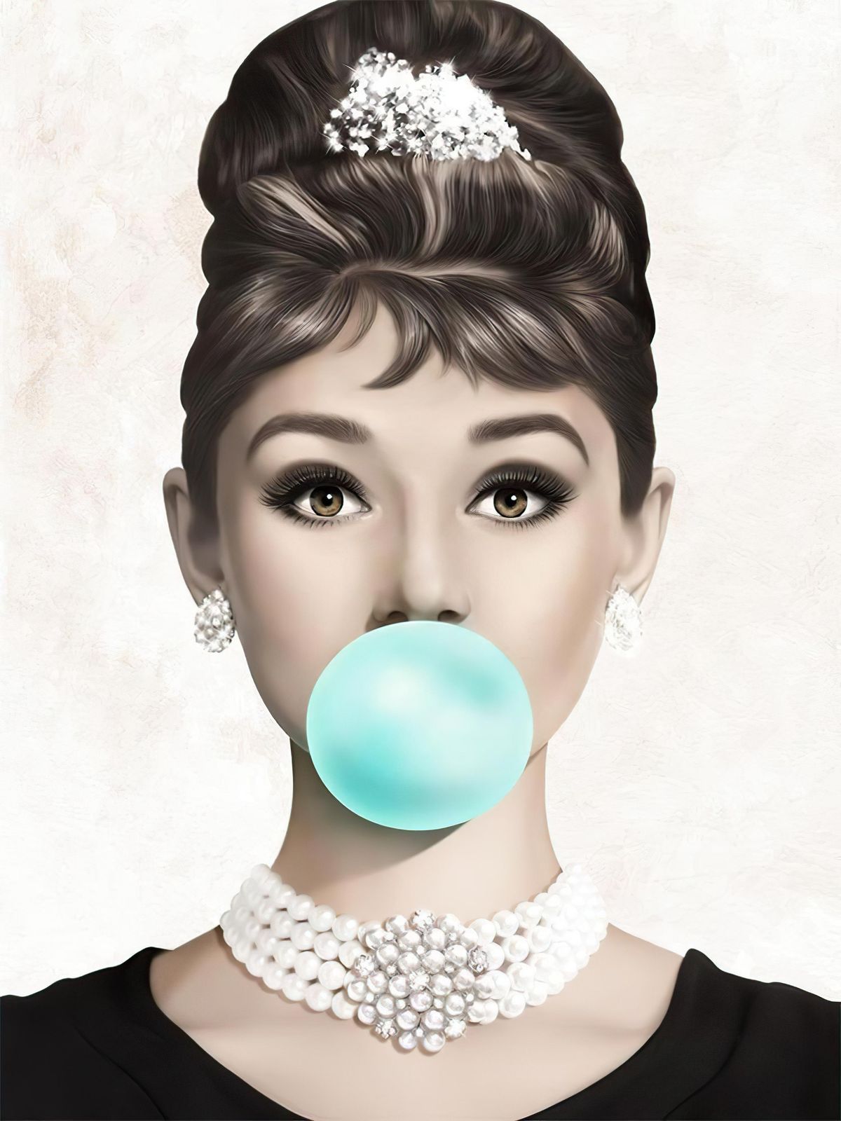 Audrey Hepburn Bubblegum Chic Wall Art