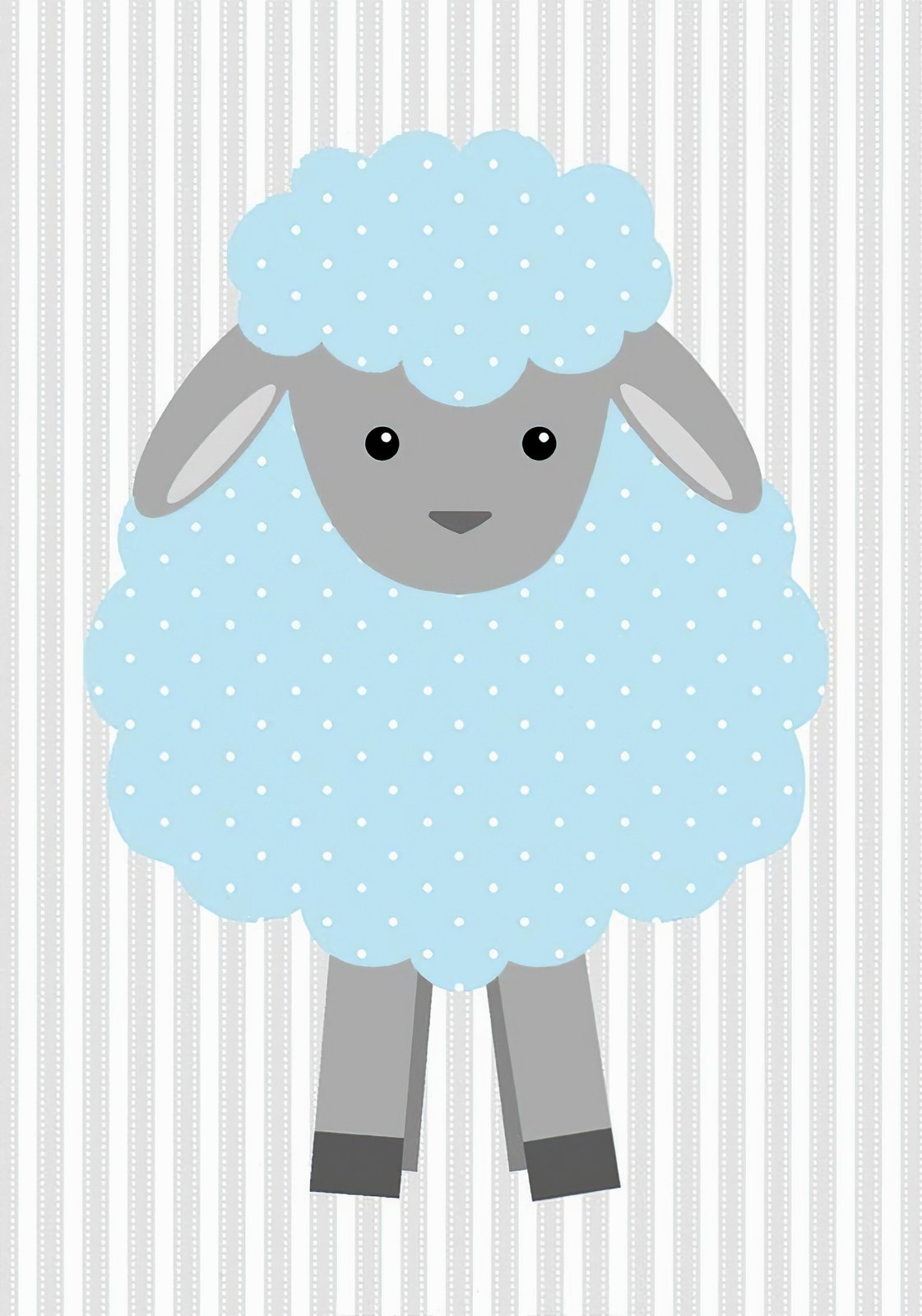 Cute Blue Sheep Nursery Wall Art Wall Art