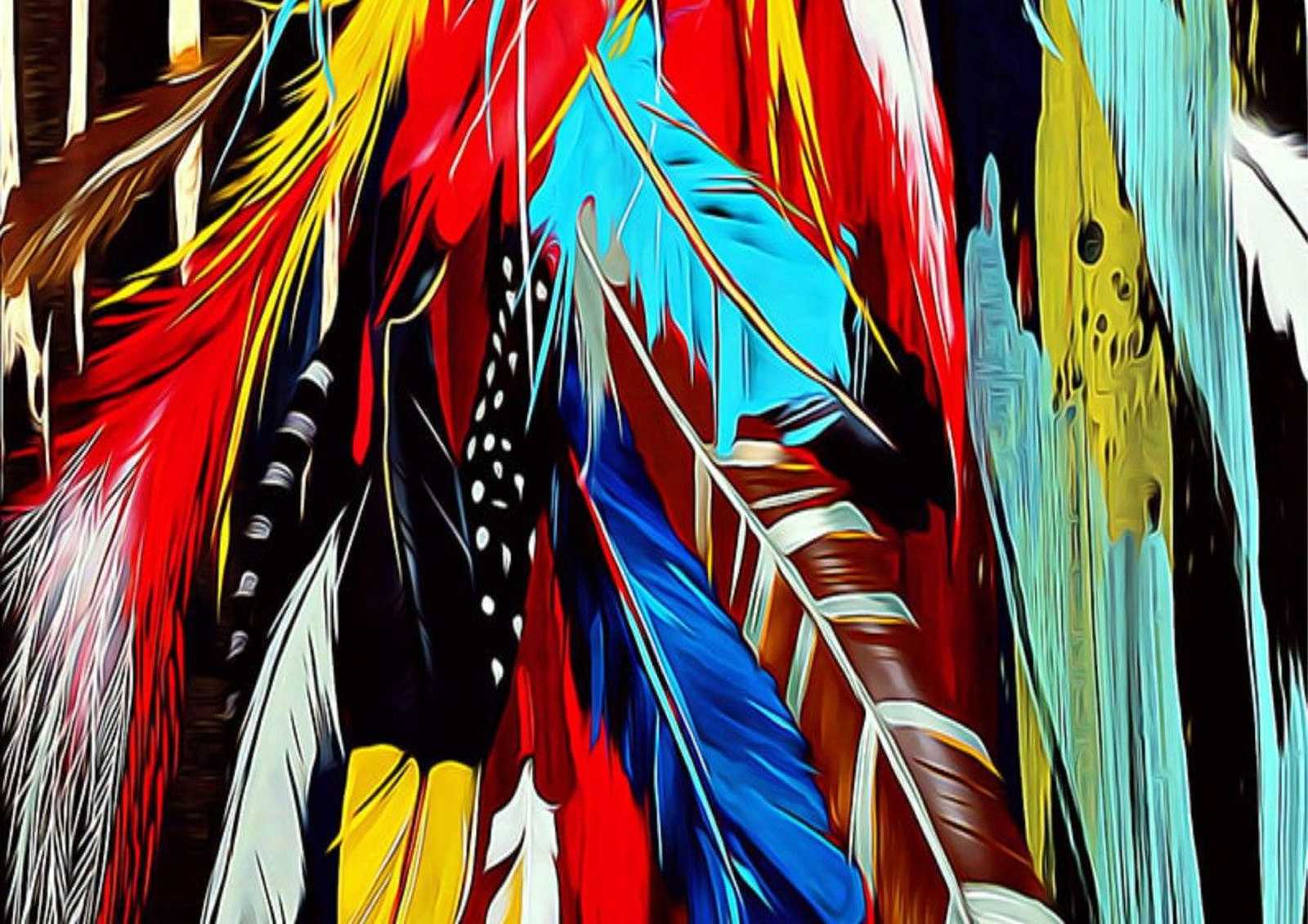 Vibrant Feather Burst Wall Art