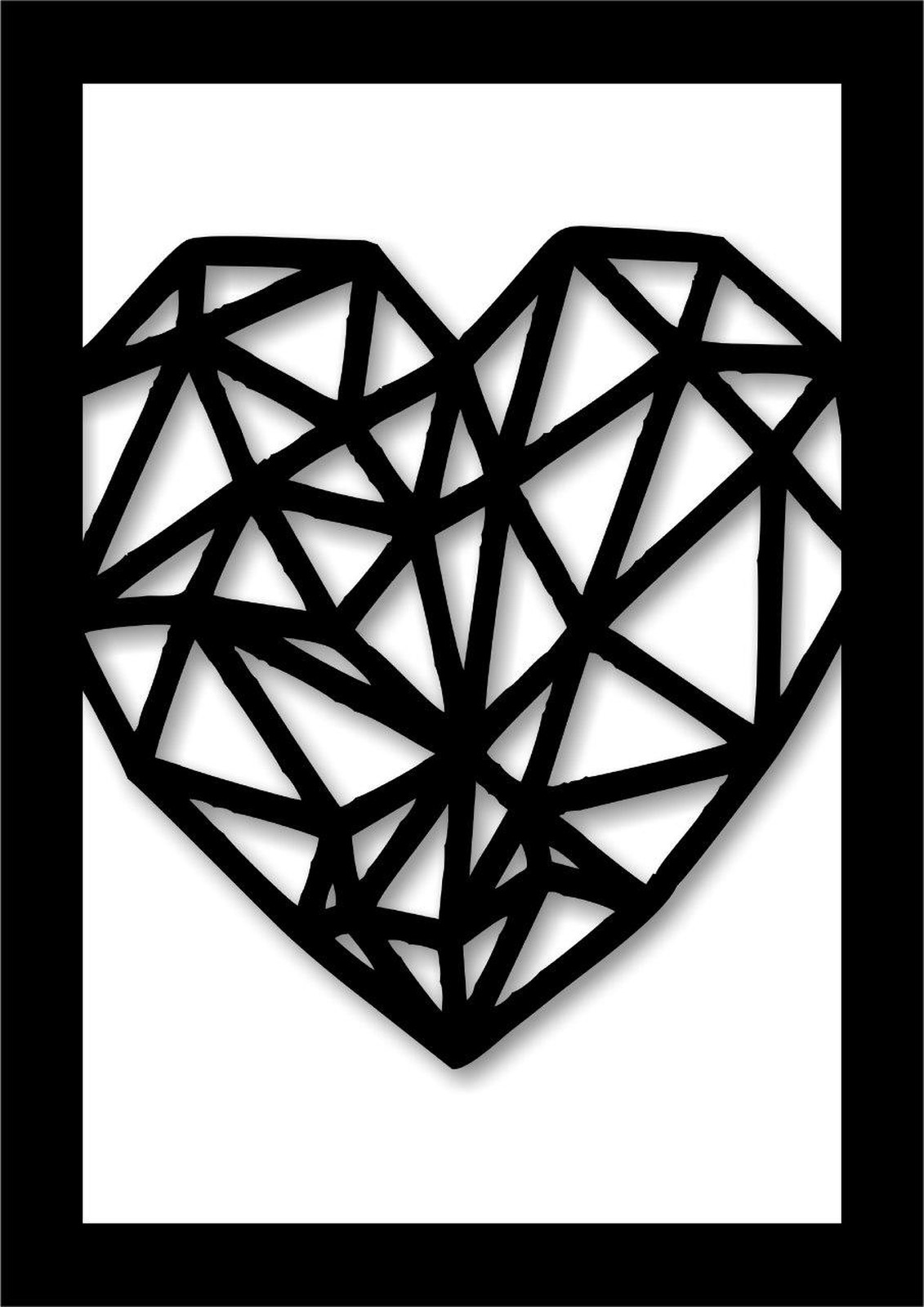 Geometric Heart Wall Art Wall Art