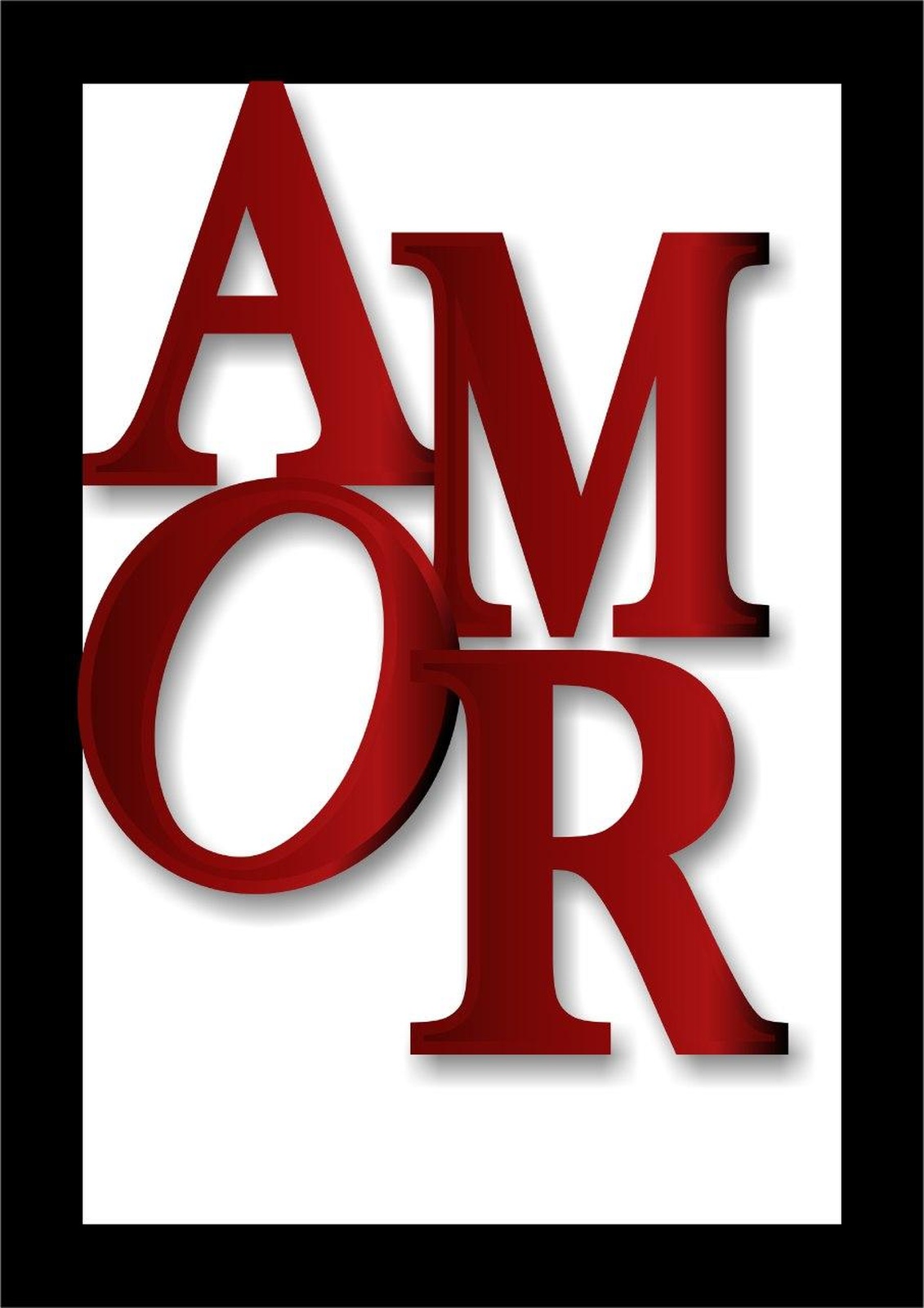 Bold Red Amor Typography Wall Art