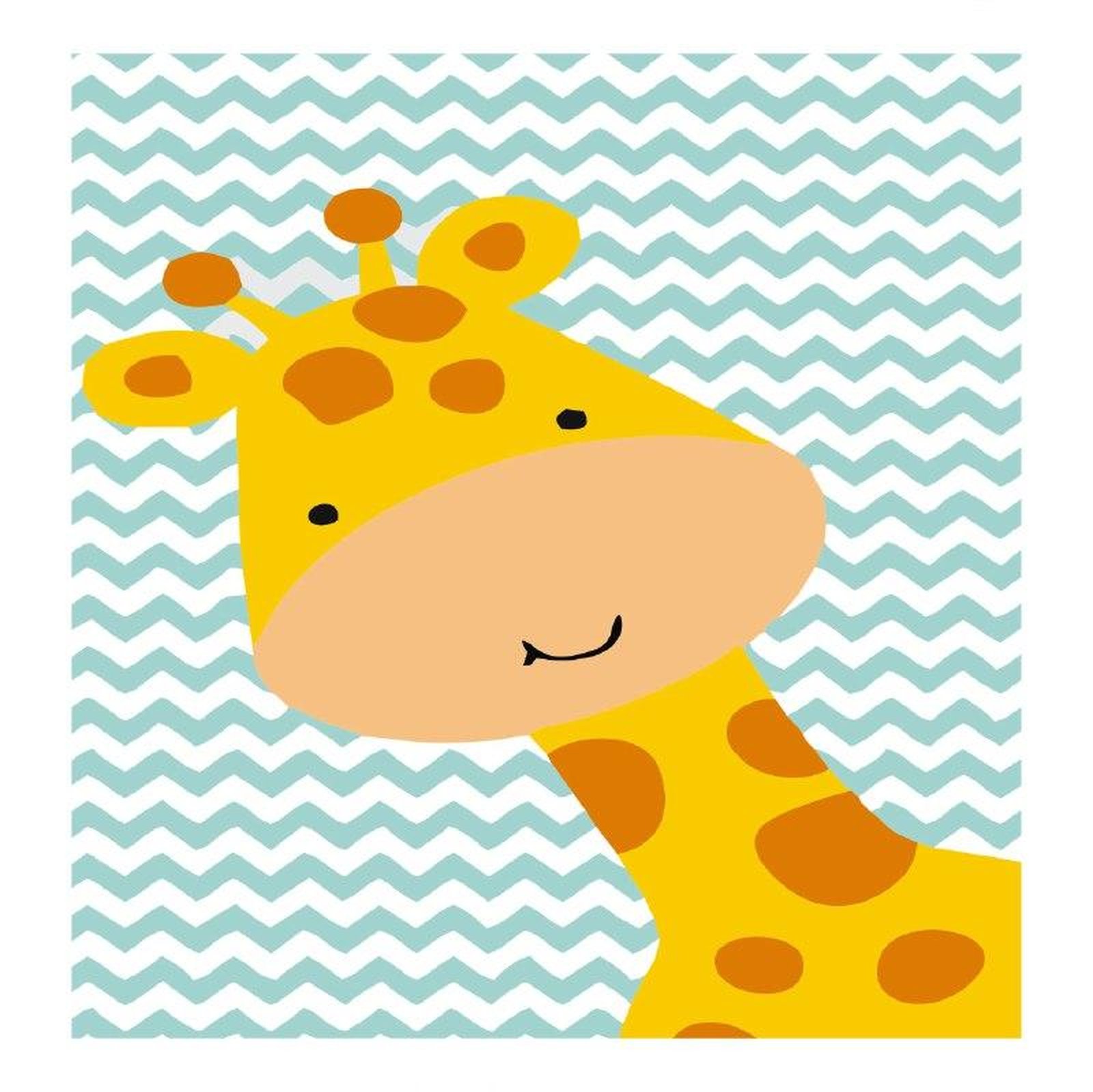 Cute Giraffe Chevron Nursery Art Wall Art