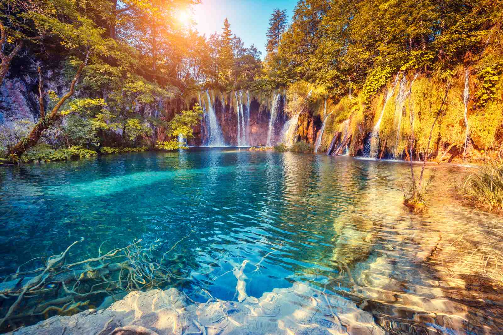 Turquoise Waterfall Serenity Wall Art