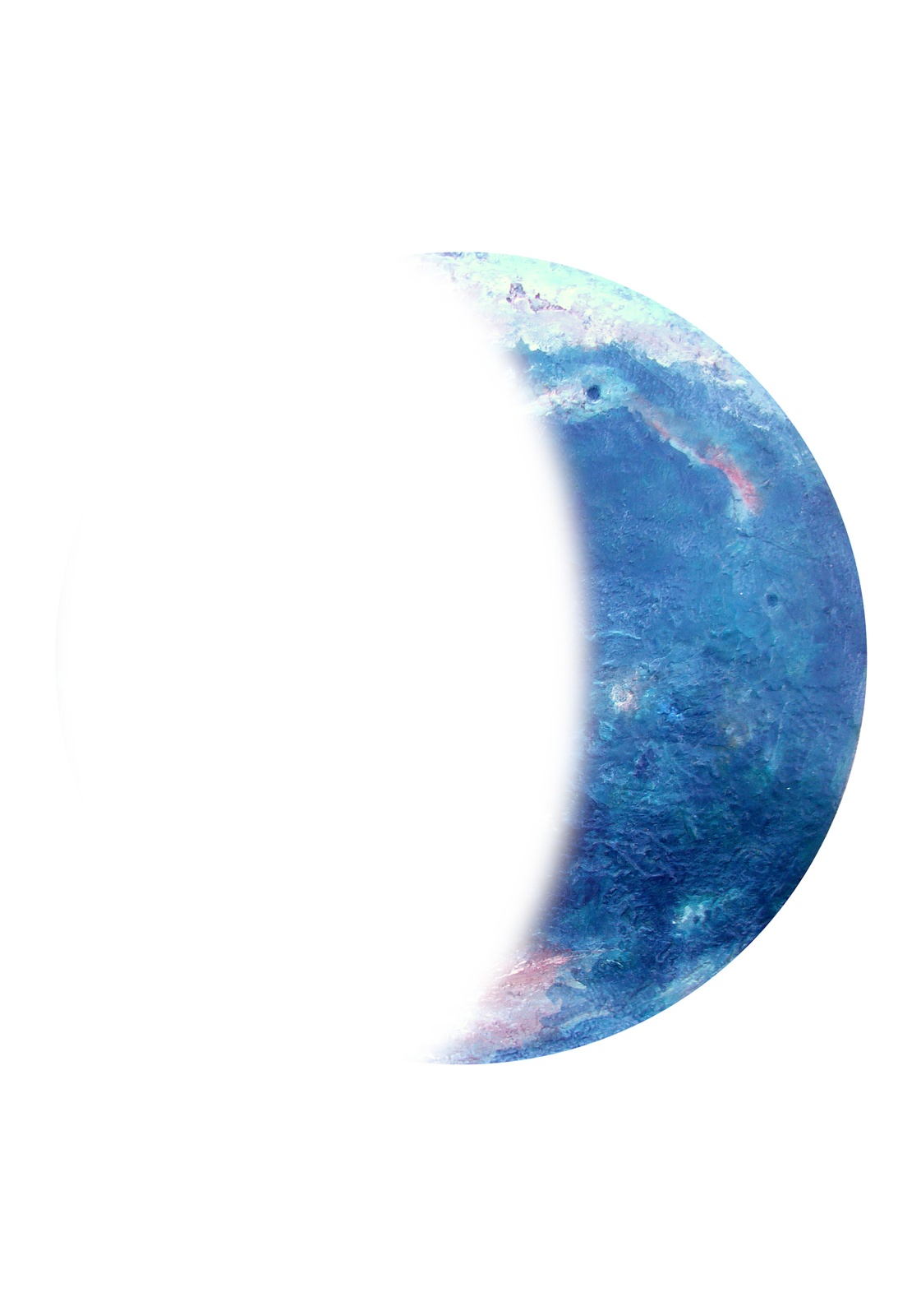 Abstract Blue Planet Crescent Wall Art