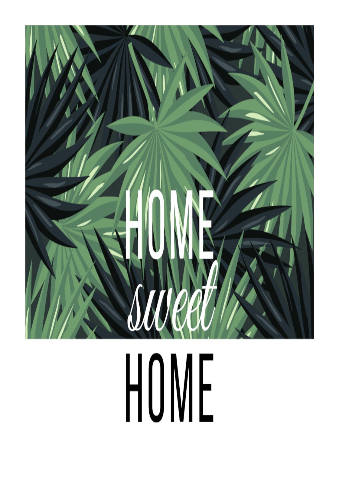 Tropical Palm "Home Sweet Home" Wall Art