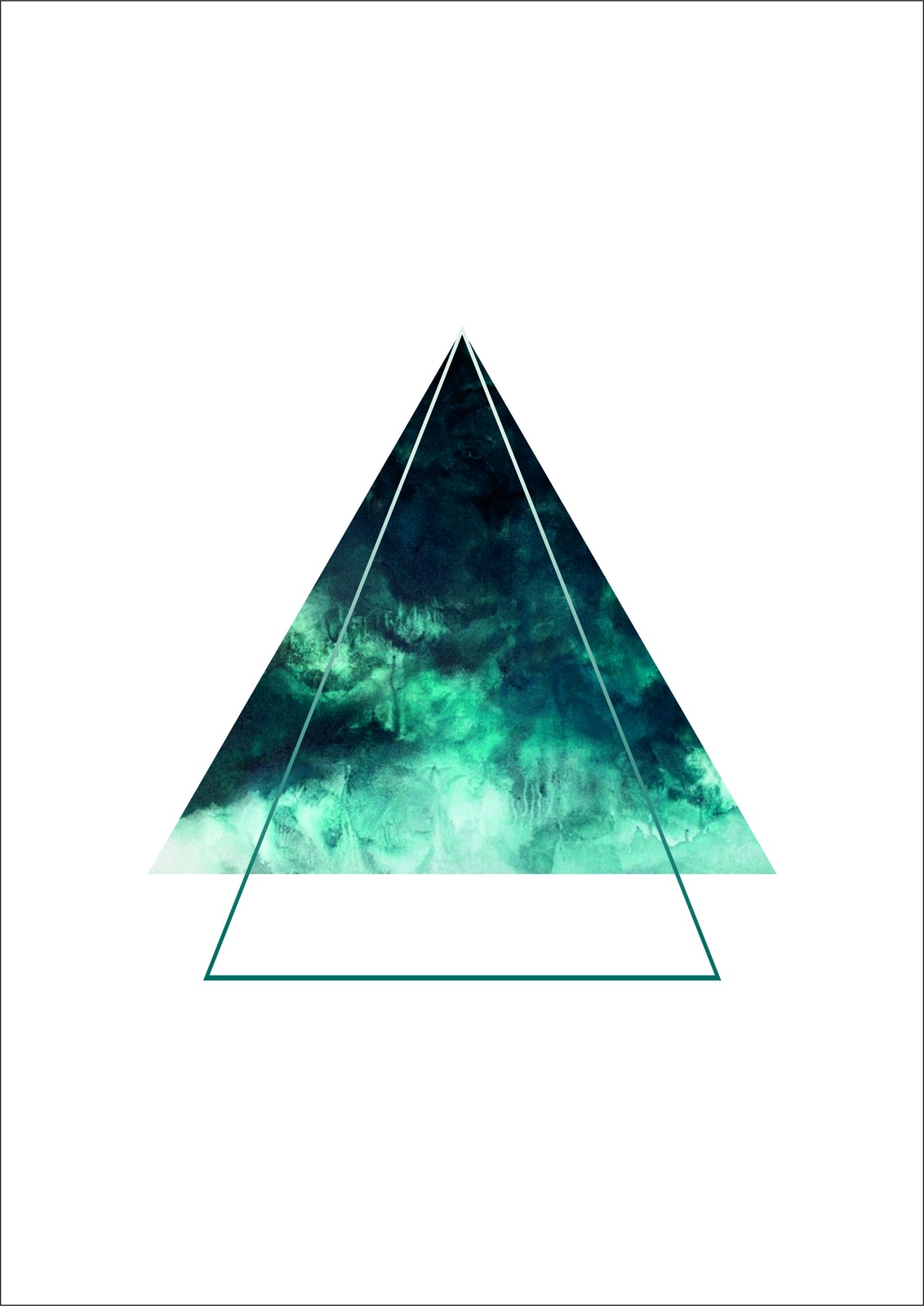 Emerald Abstract Triangle Wall Art